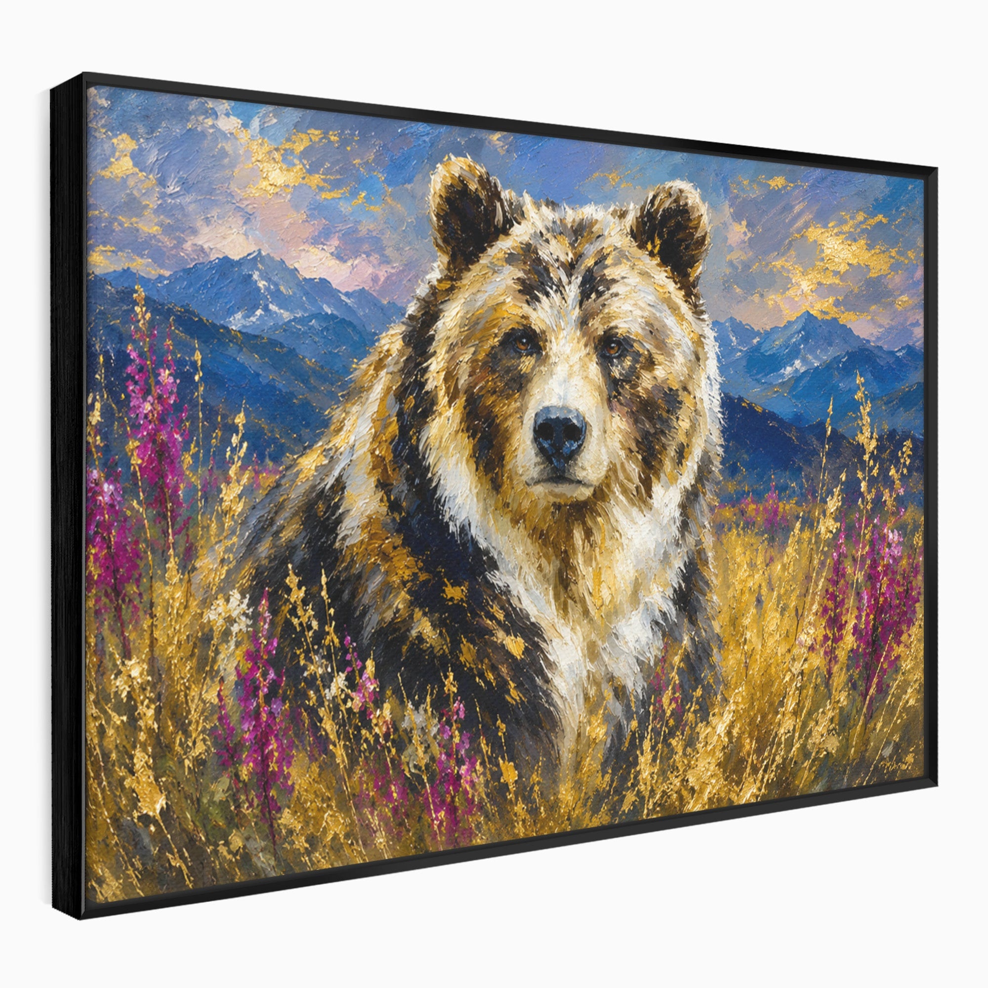 Tablou Canvas Premium LuxCanva® M1606, Ursul Din Munti, Urs, Munti, Natura, Salbaticie, Living, Culori Vibrante