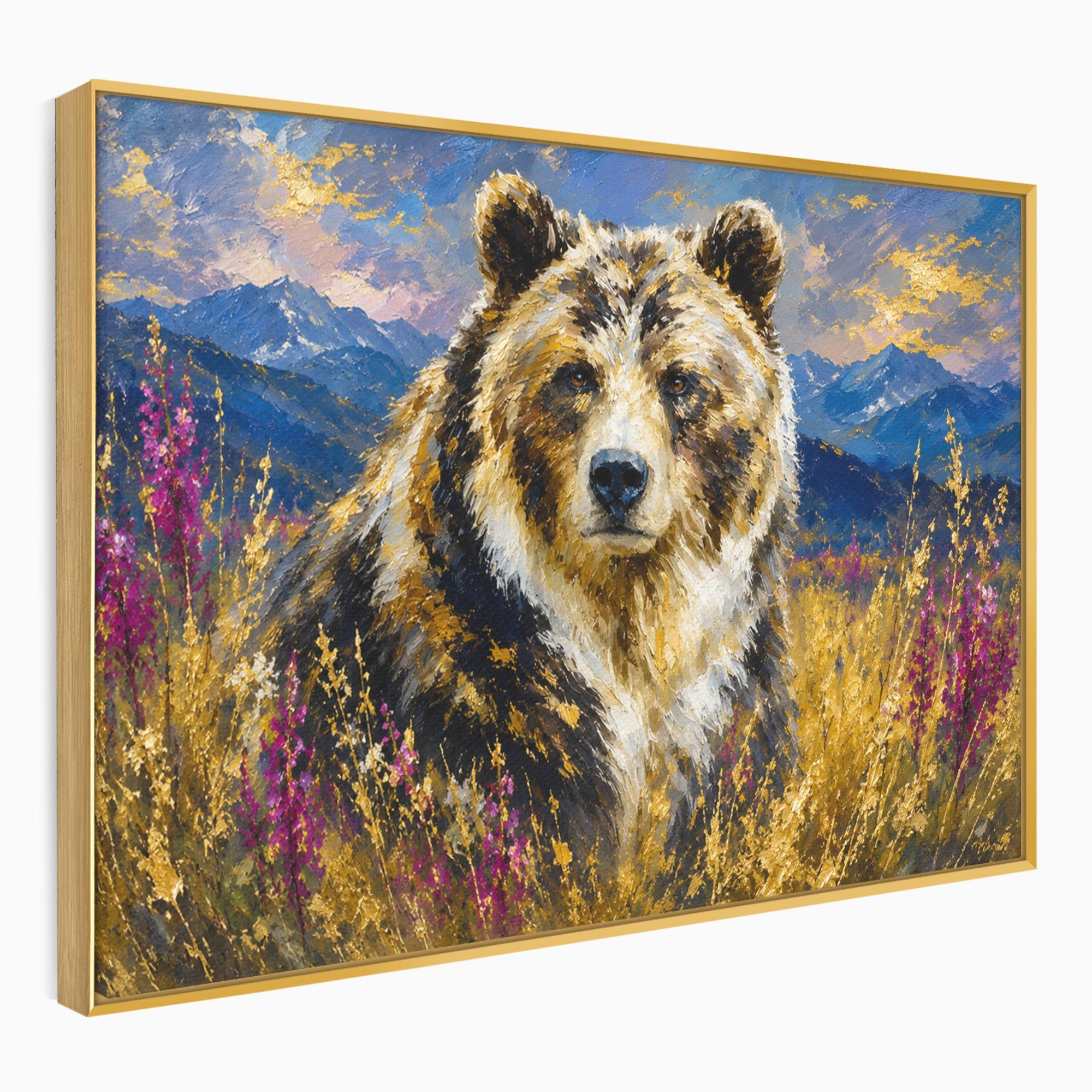 Tablou Canvas Premium LuxCanva® M1606, Ursul Din Munti, Urs, Munti, Natura, Salbaticie, Living, Culori Vibrante
