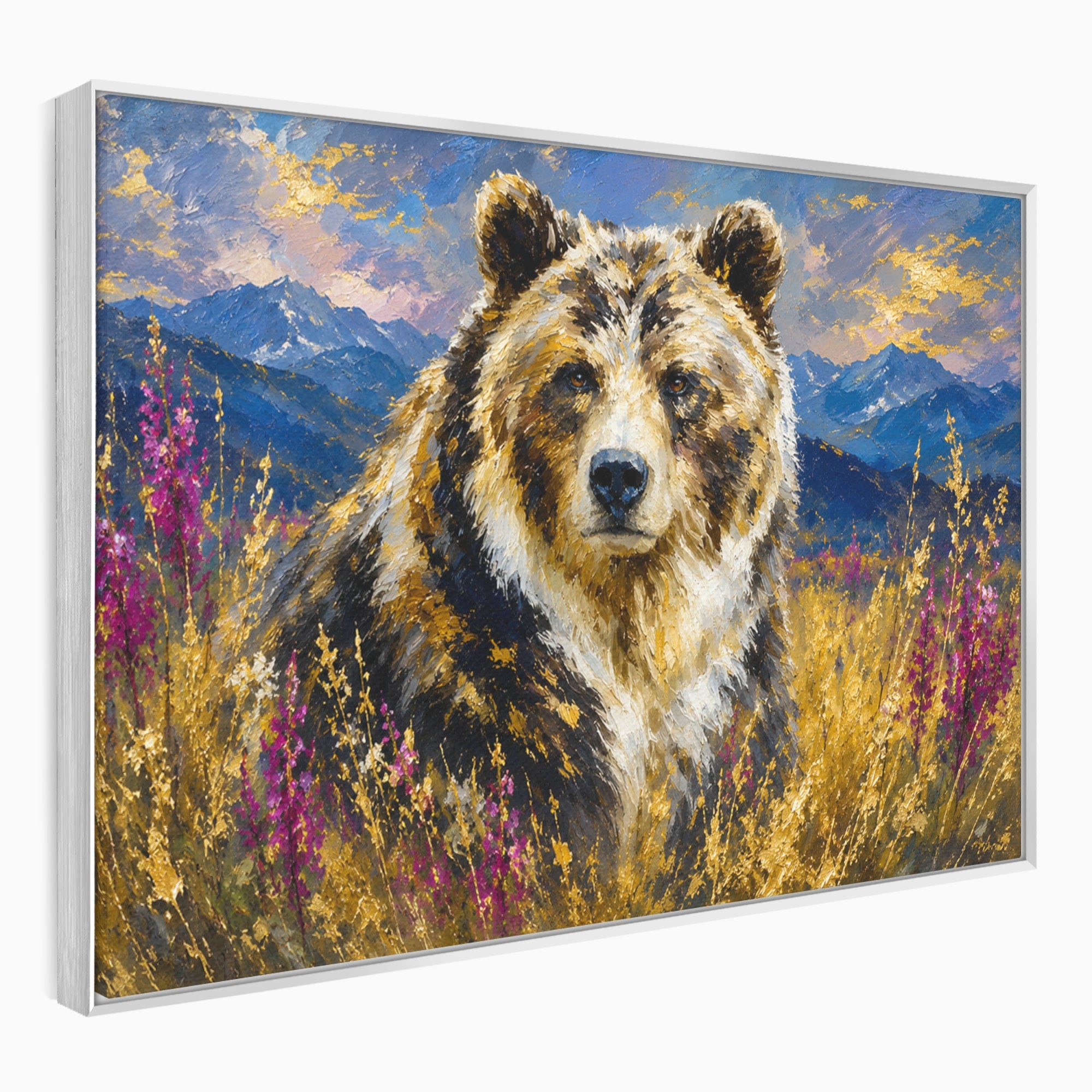 Tablou Canvas Premium LuxCanva® M1606, Ursul Din Munti, Urs, Munti, Natura, Salbaticie, Living, Culori Vibrante