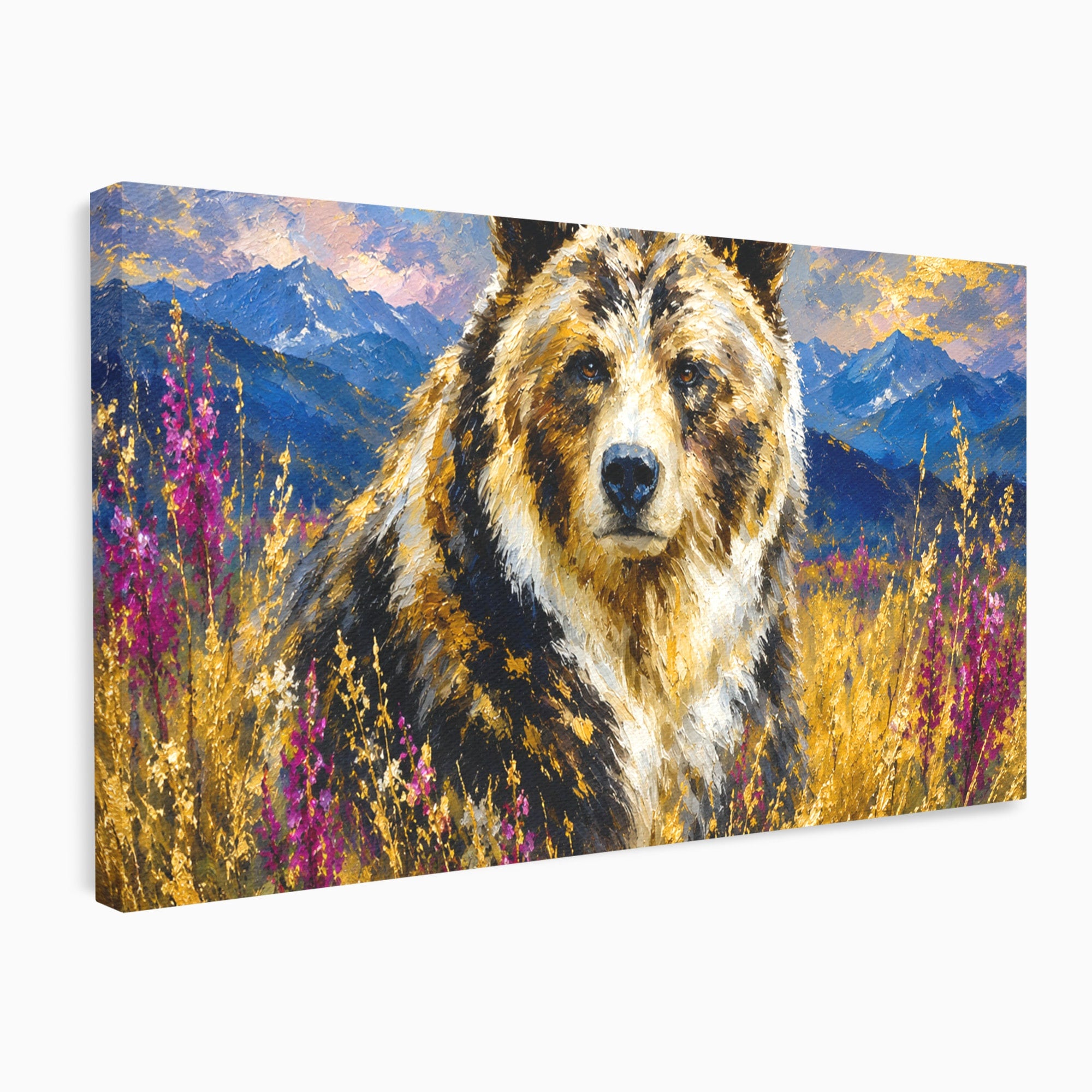 Tablou Canvas Premium LuxCanva® M1606, Ursul Din Munti, Urs, Munti, Natura, Salbaticie, Living, Culori Vibrante