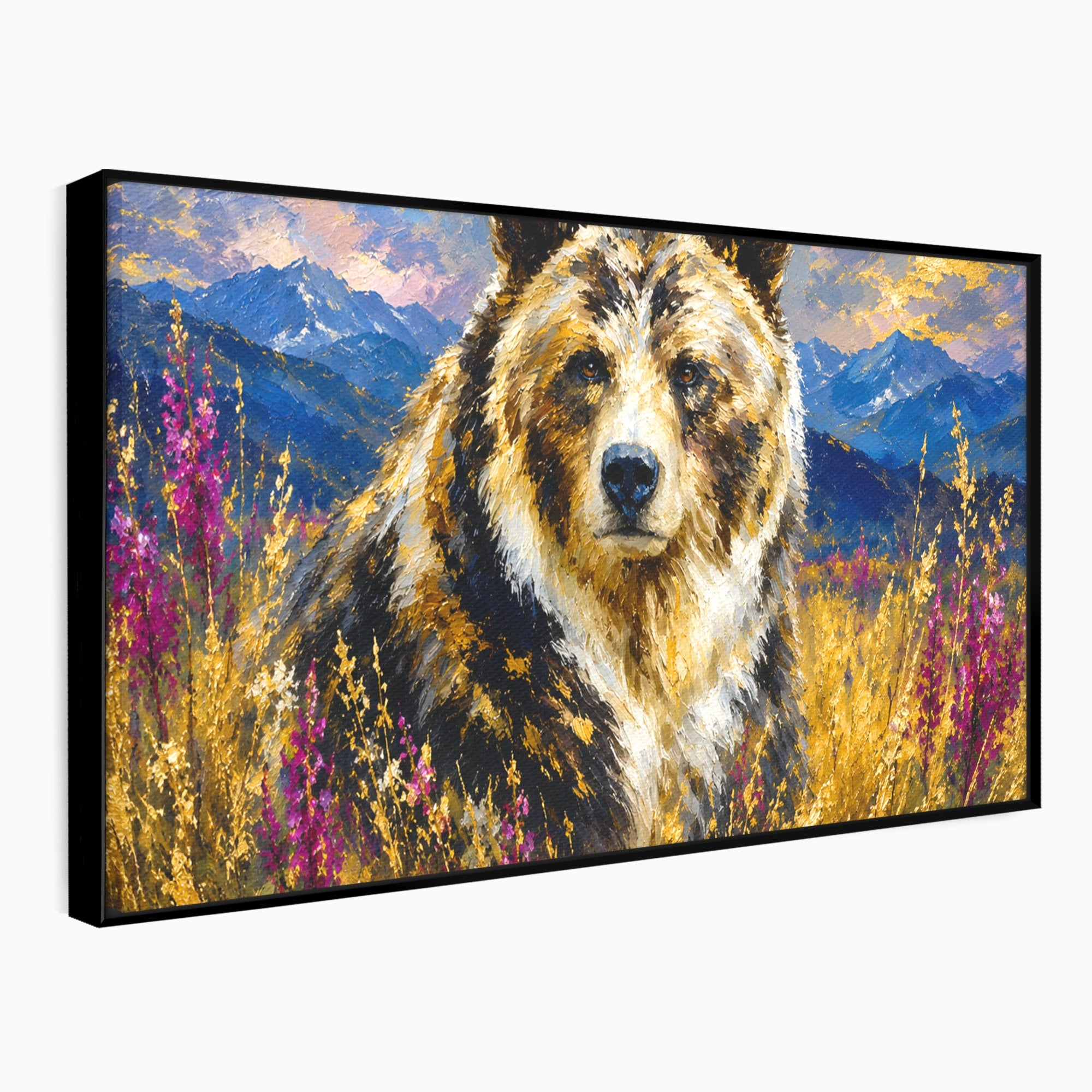Tablou Canvas Premium LuxCanva® M1606, Ursul Din Munti, Urs, Munti, Natura, Salbaticie, Living, Culori Vibrante