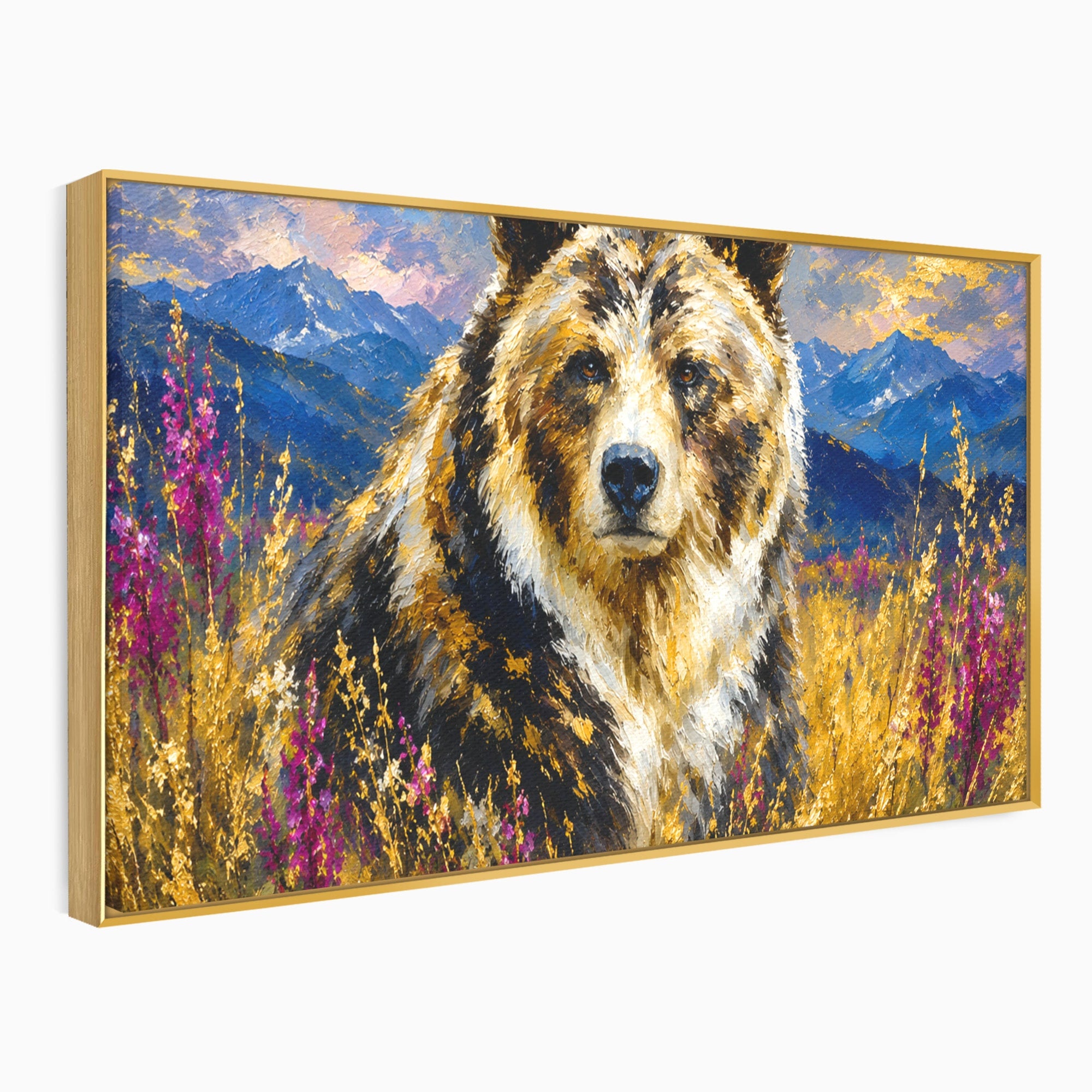 Tablou Canvas Premium LuxCanva® M1606, Ursul Din Munti, Urs, Munti, Natura, Salbaticie, Living, Culori Vibrante
