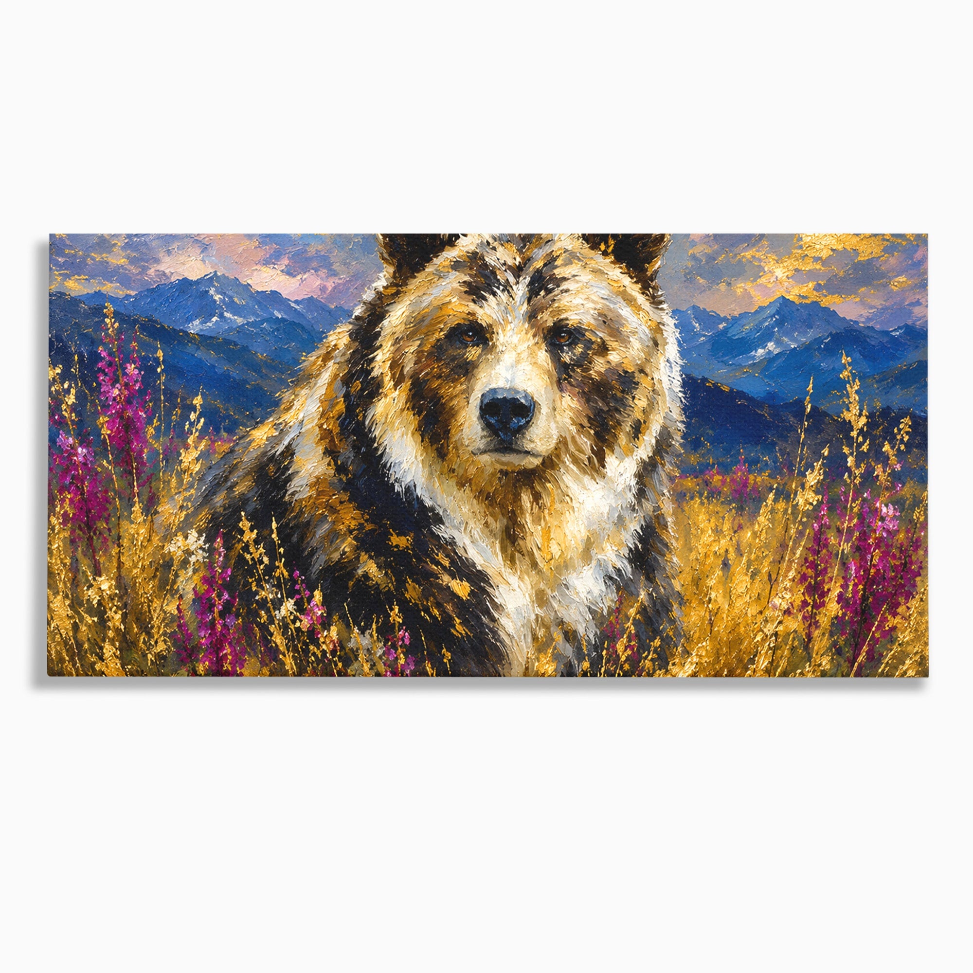 Tablou Canvas Premium LuxCanva® M1606, Ursul Din Munti, Urs, Munti, Natura, Salbaticie, Living, Culori Vibrante