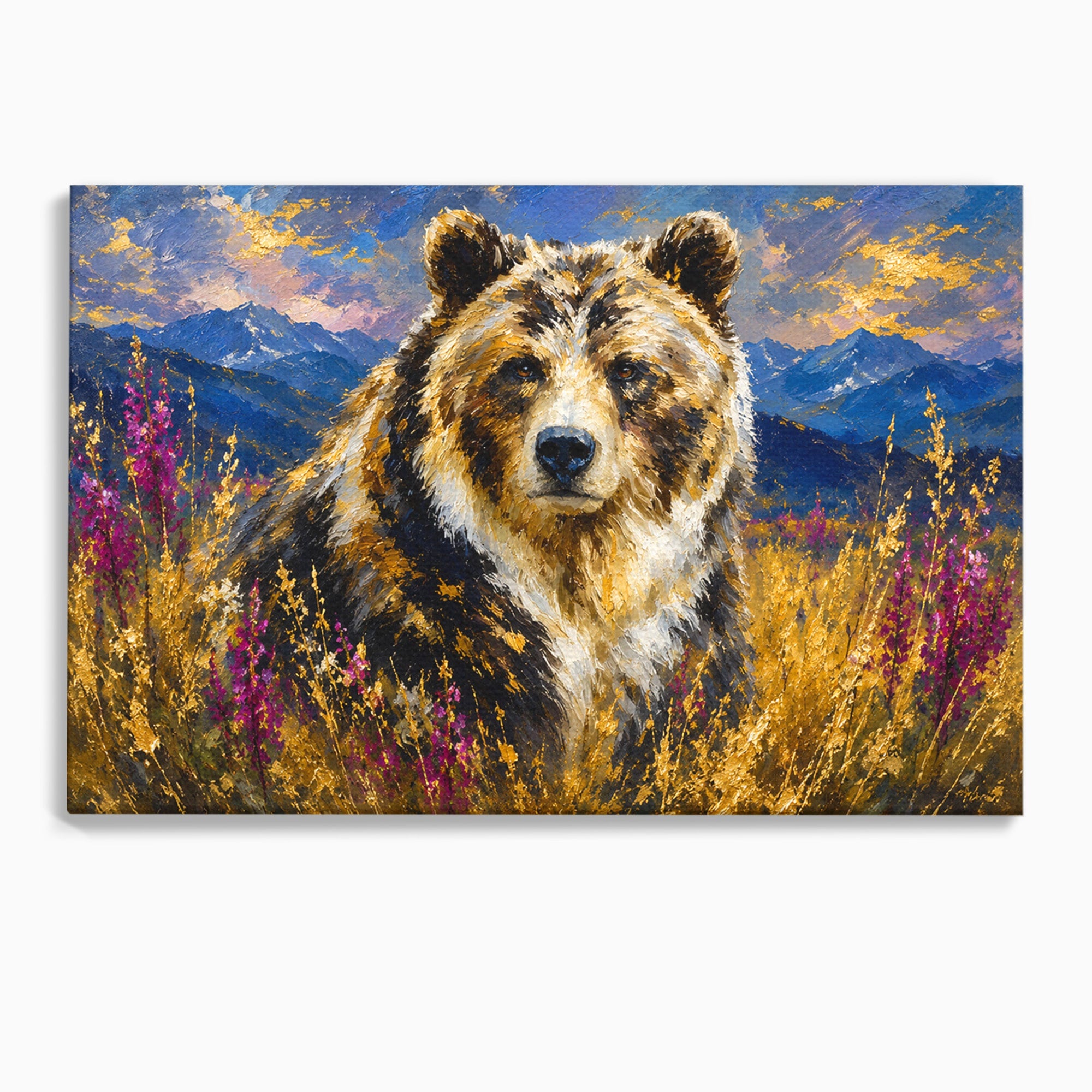 Tablou Canvas Premium LuxCanva® M1606, Ursul Din Munti, Urs, Munti, Natura, Salbaticie, Living, Culori Vibrante
