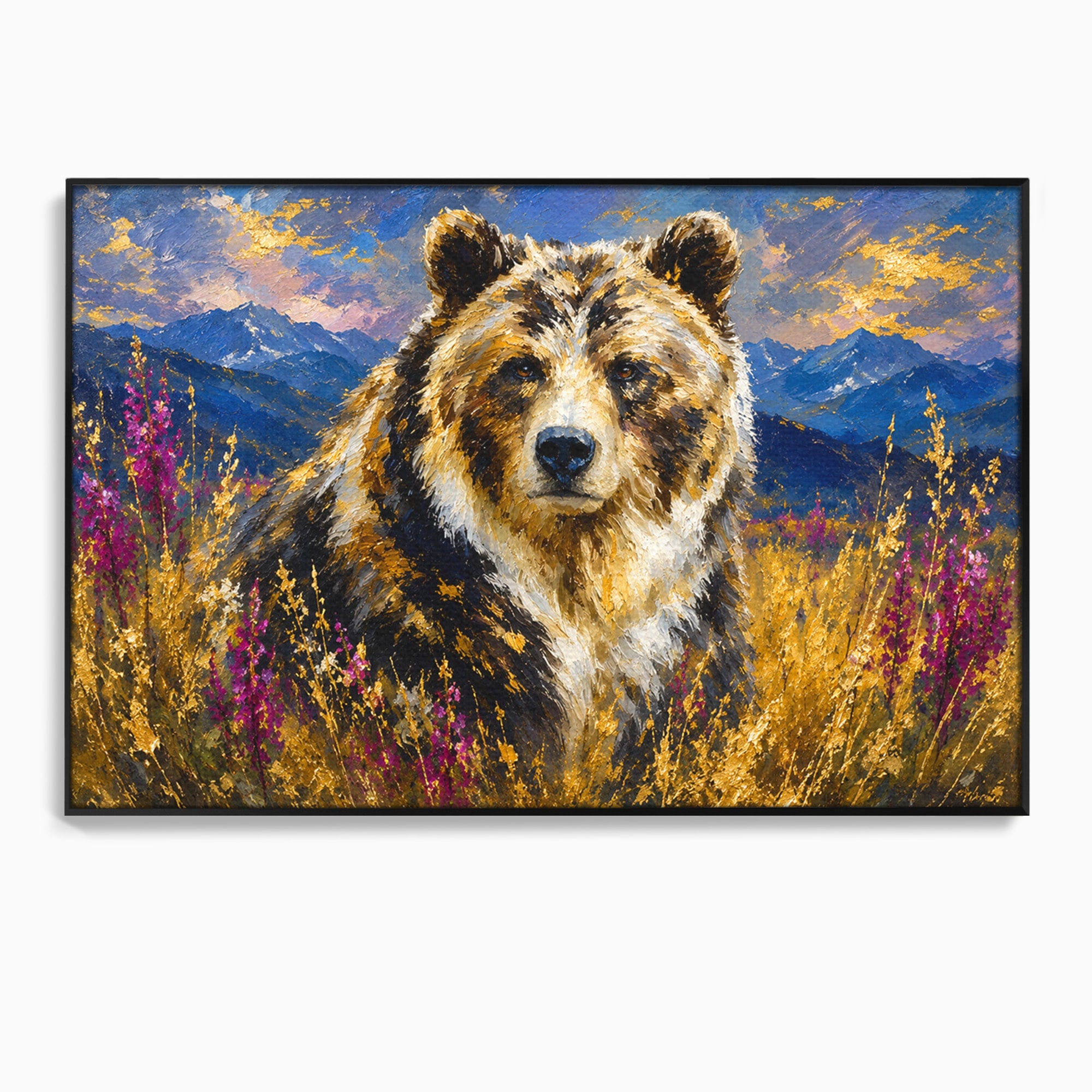 Tablou Canvas Premium LuxCanva® M1606, Ursul Din Munti, Urs, Munti, Natura, Salbaticie, Living, Culori Vibrante