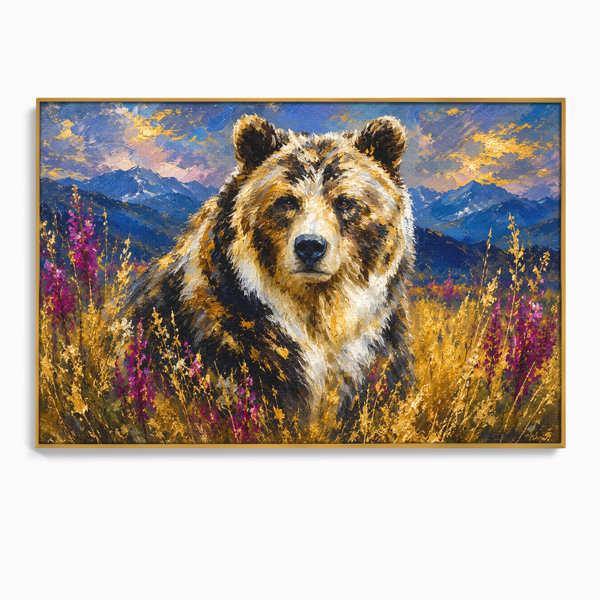 Tablou Canvas Premium LuxCanva® M1606, Ursul Din Munti, Urs, Munti, Natura, Salbaticie, Living, Culori Vibrante