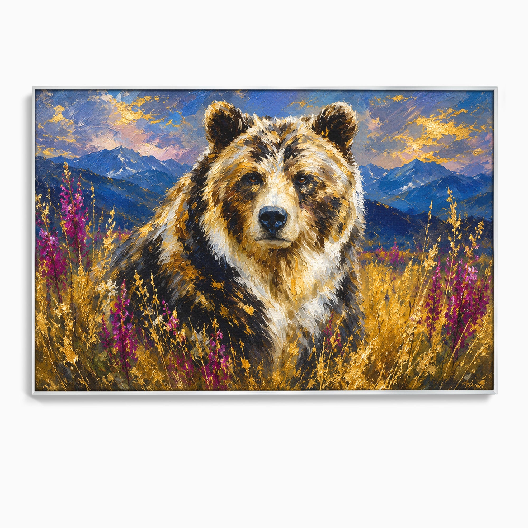 Tablou Canvas Premium LuxCanva® M1606, Ursul Din Munti, Urs, Munti, Natura, Salbaticie, Living, Culori Vibrante
