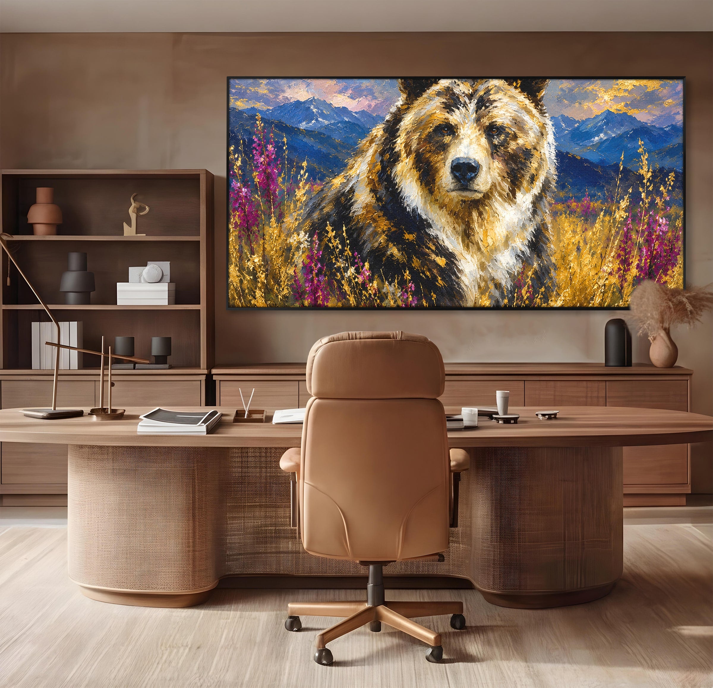 Tablou Canvas Premium LuxCanva® M1606, Ursul Din Munti, Urs, Munti, Natura, Salbaticie, Living, Culori Vibrante
