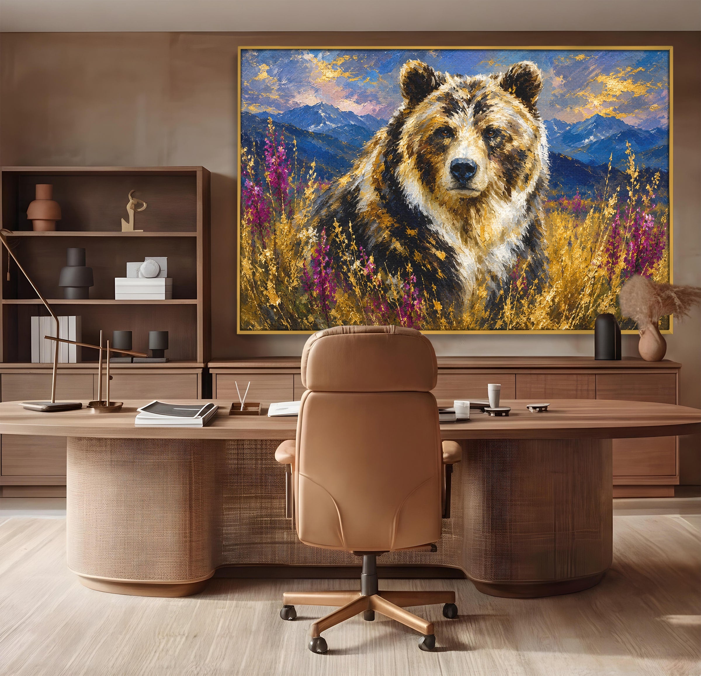 Tablou Canvas Premium LuxCanva® M1606, Ursul Din Munti, Urs, Munti, Natura, Salbaticie, Living, Culori Vibrante