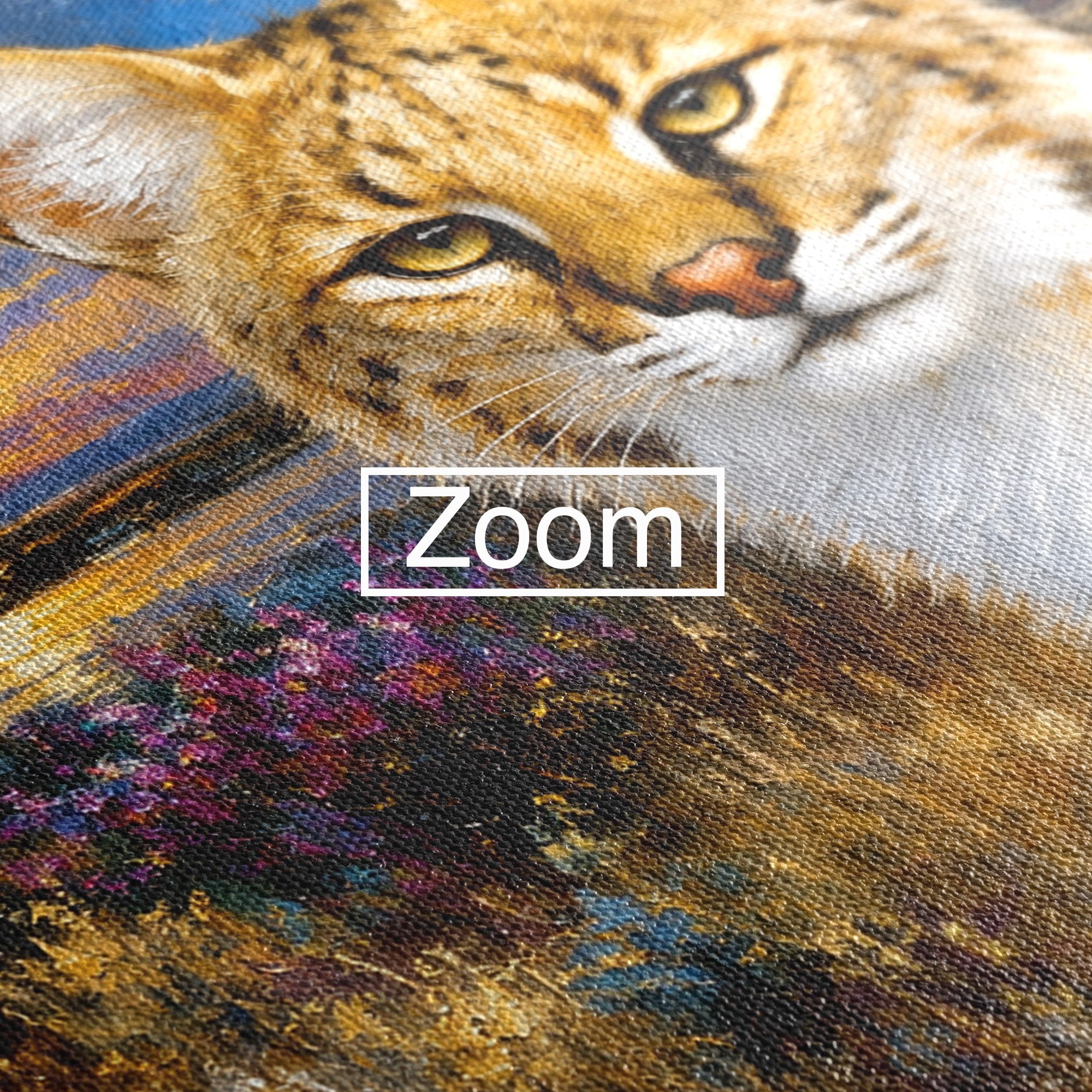 Tablou Canvas Premium LuxCanva® M1607, Serval In Peisaj De Apus, Serval, Apus, Natura, Wildlife, Living, Culori Vibrante