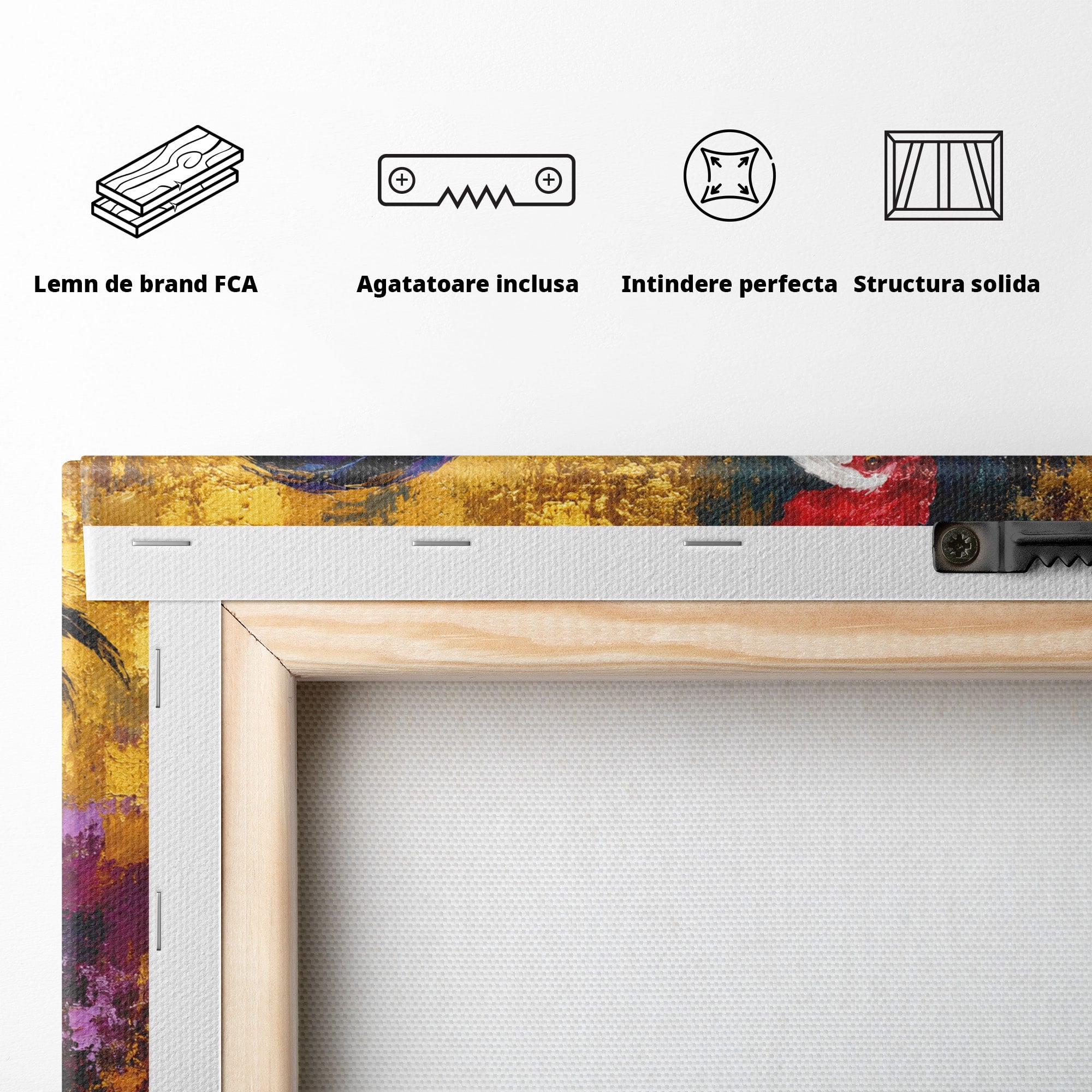 Tablou Canvas Premium LuxCanva® M1608, Cocos Regal, Cocos, Arta, Animal, Living, Culori Intense, Culori Vibrante