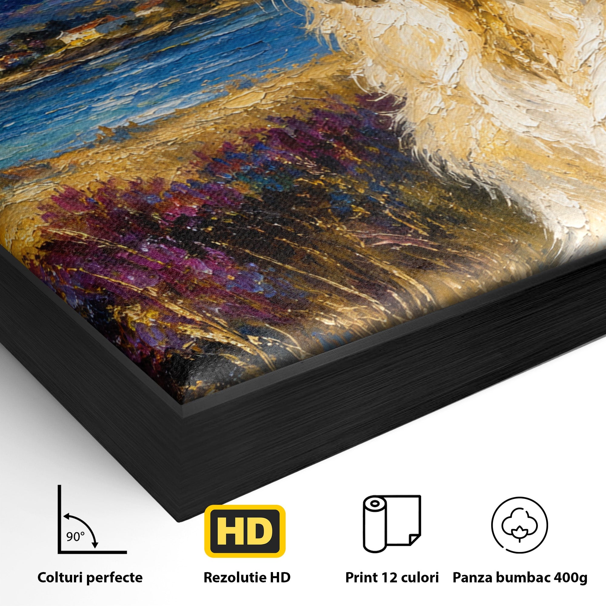 Tablou Canvas Premium LuxCanva® M1609, Golden Retriever in Peisaj, Golden Retriever, Peisaj, Caine, Natura, Living, Dormitor, Culori Vibrante