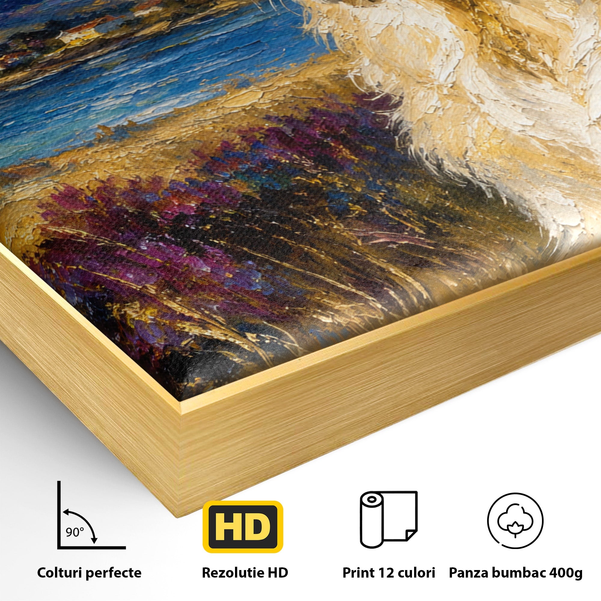 Tablou Canvas Premium LuxCanva® M1609, Golden Retriever in Peisaj, Golden Retriever, Peisaj, Caine, Natura, Living, Dormitor, Culori Vibrante