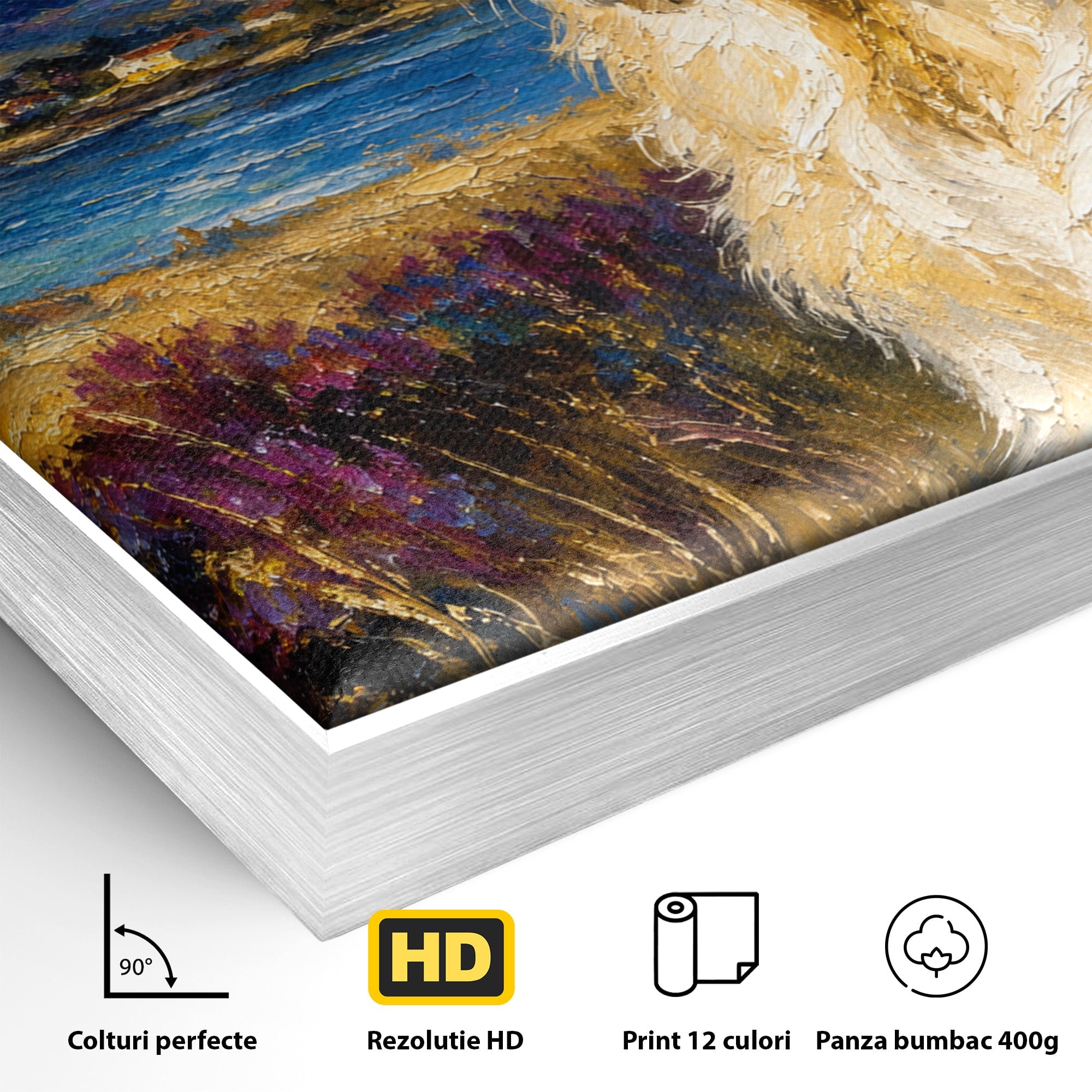 Tablou Canvas Premium LuxCanva® M1609, Golden Retriever in Peisaj, Golden Retriever, Peisaj, Caine, Natura, Living, Dormitor, Culori Vibrante