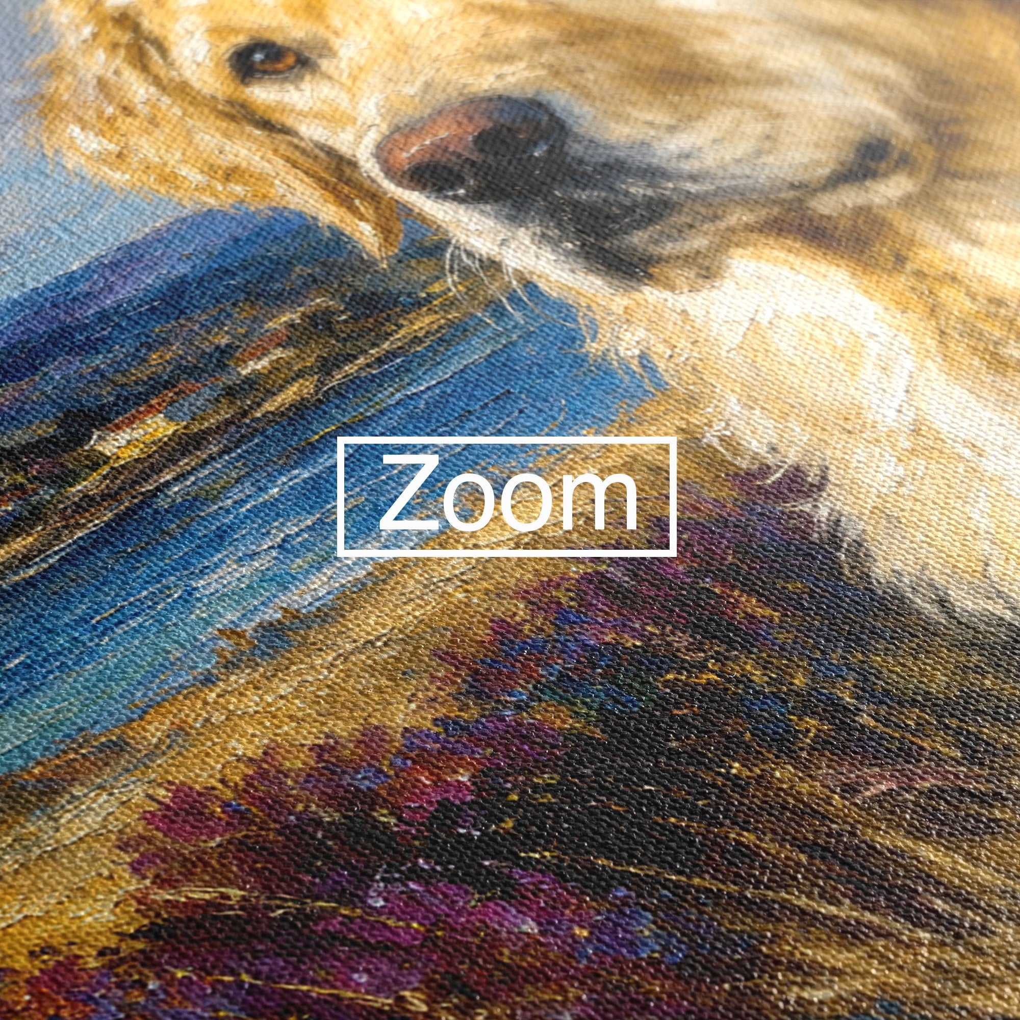 Tablou Canvas Premium LuxCanva® M1609, Golden Retriever in Peisaj, Golden Retriever, Peisaj, Caine, Natura, Living, Dormitor, Culori Vibrante