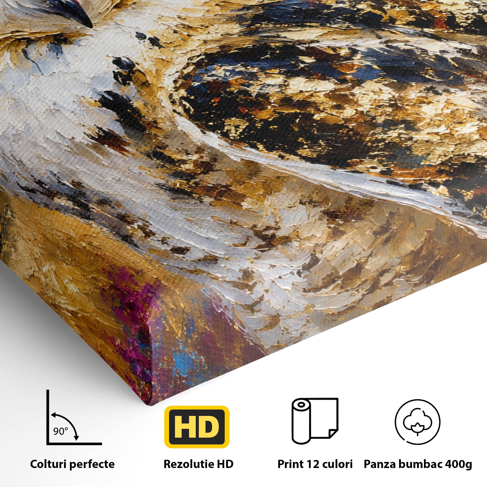 Tablou Canvas Premium LuxCanva® M1610, Bufnita In Peisaj Rural, Bufnita, Peisaj, Rural, Natura, Apus, Living, Dormitor, Culori Vibrante