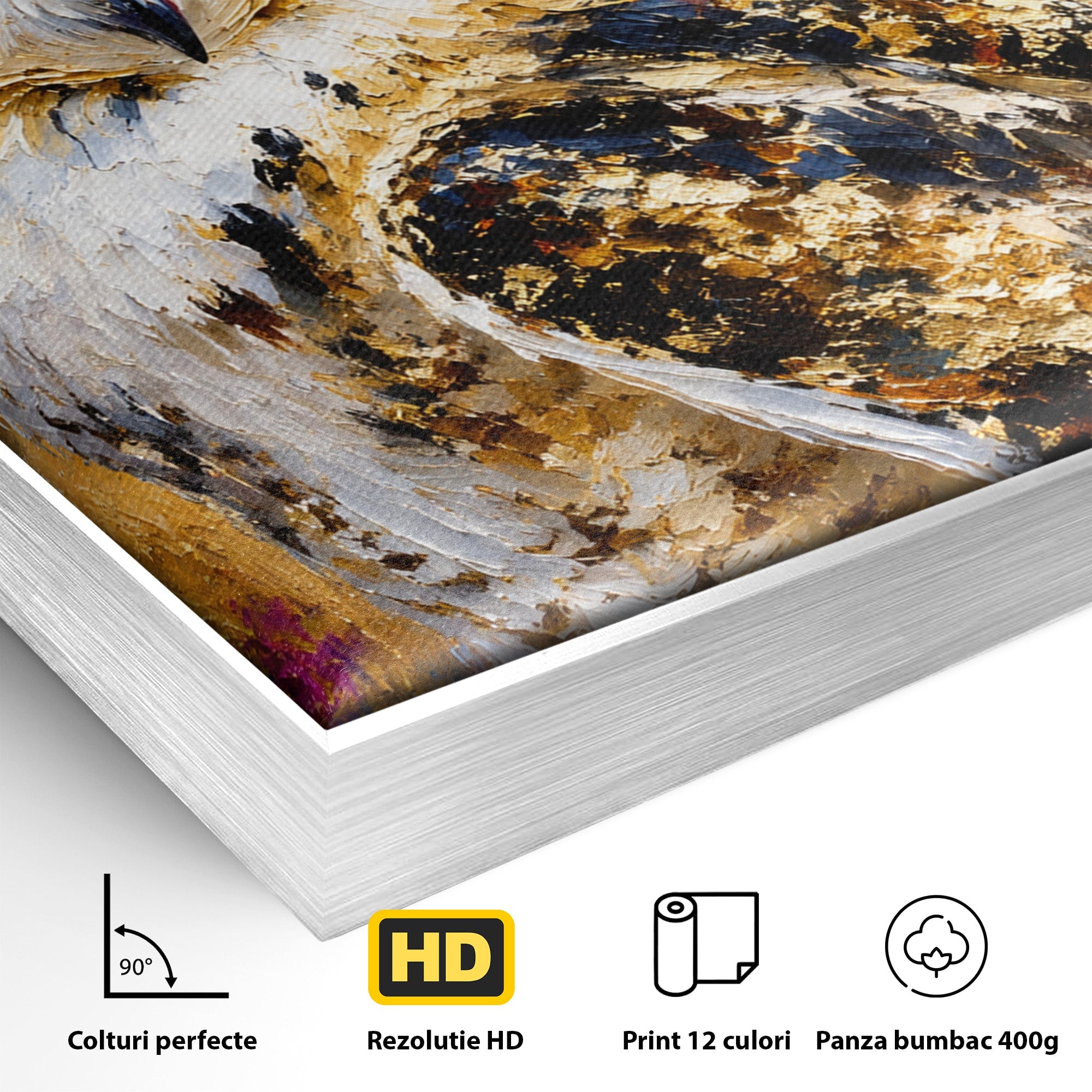 Tablou Canvas Premium LuxCanva® M1610, Bufnita In Peisaj Rural, Bufnita, Peisaj, Rural, Natura, Apus, Living, Dormitor, Culori Vibrante