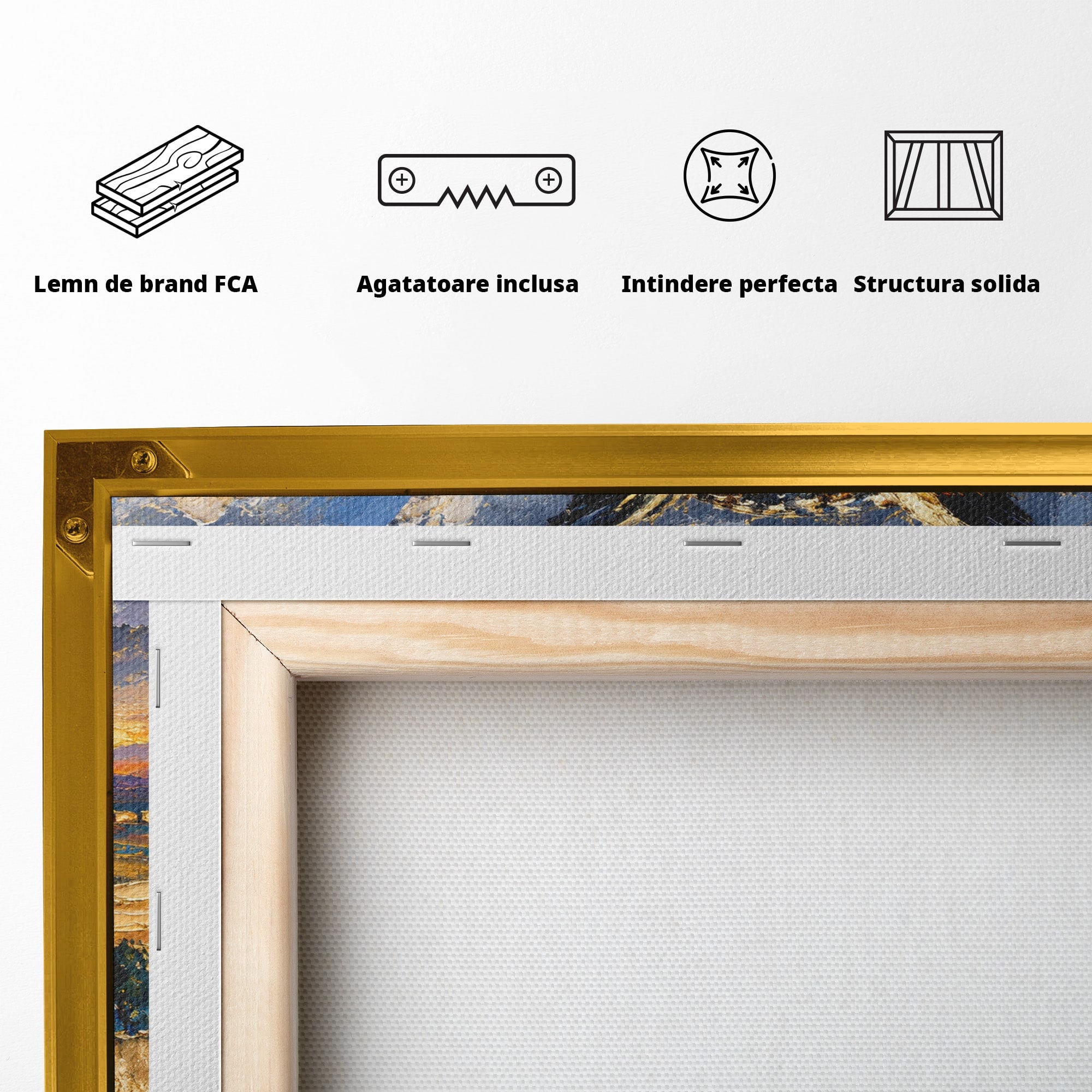 Tablou Canvas Premium LuxCanva® M1610, Bufnita In Peisaj Rural, Bufnita, Peisaj, Rural, Natura, Apus, Living, Dormitor, Culori Vibrante