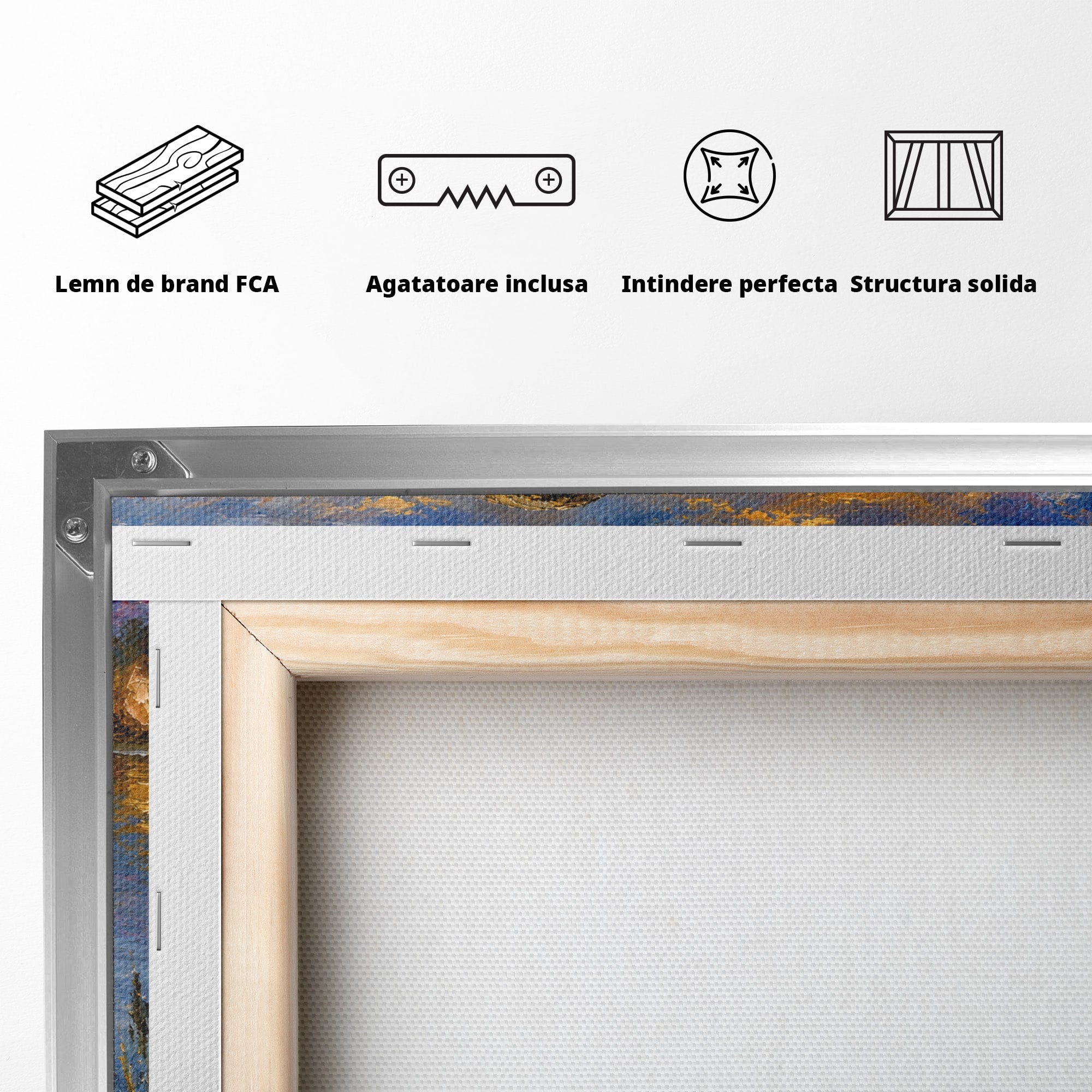 Tablou Canvas Premium LuxCanva® M1611, Rata La Apus, Rata, Apus, Peisaj, Natura, Lac, Living, Culori Vibrante