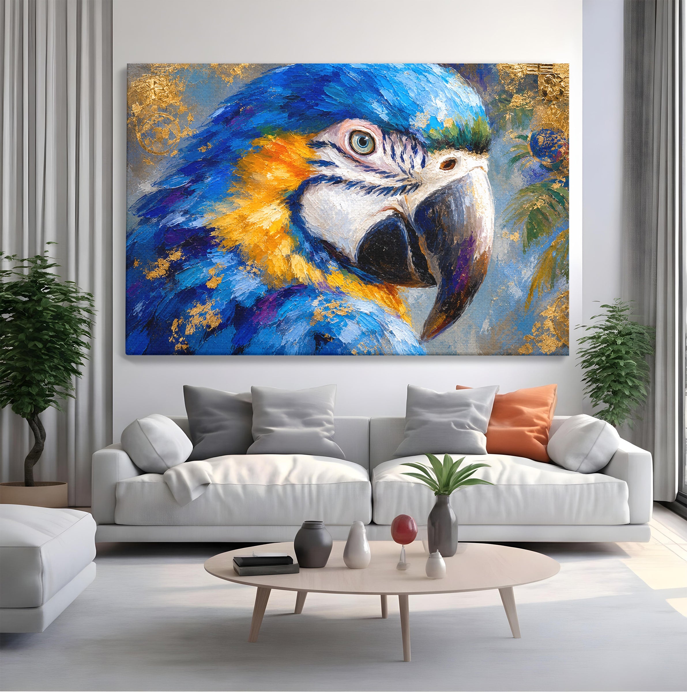 Tablou Canvas Premium LuxCanva® M1612, Papagal Exotic, Papagal, Exotic, Pasare, Living, Culori, Natura, Culori Vibrante