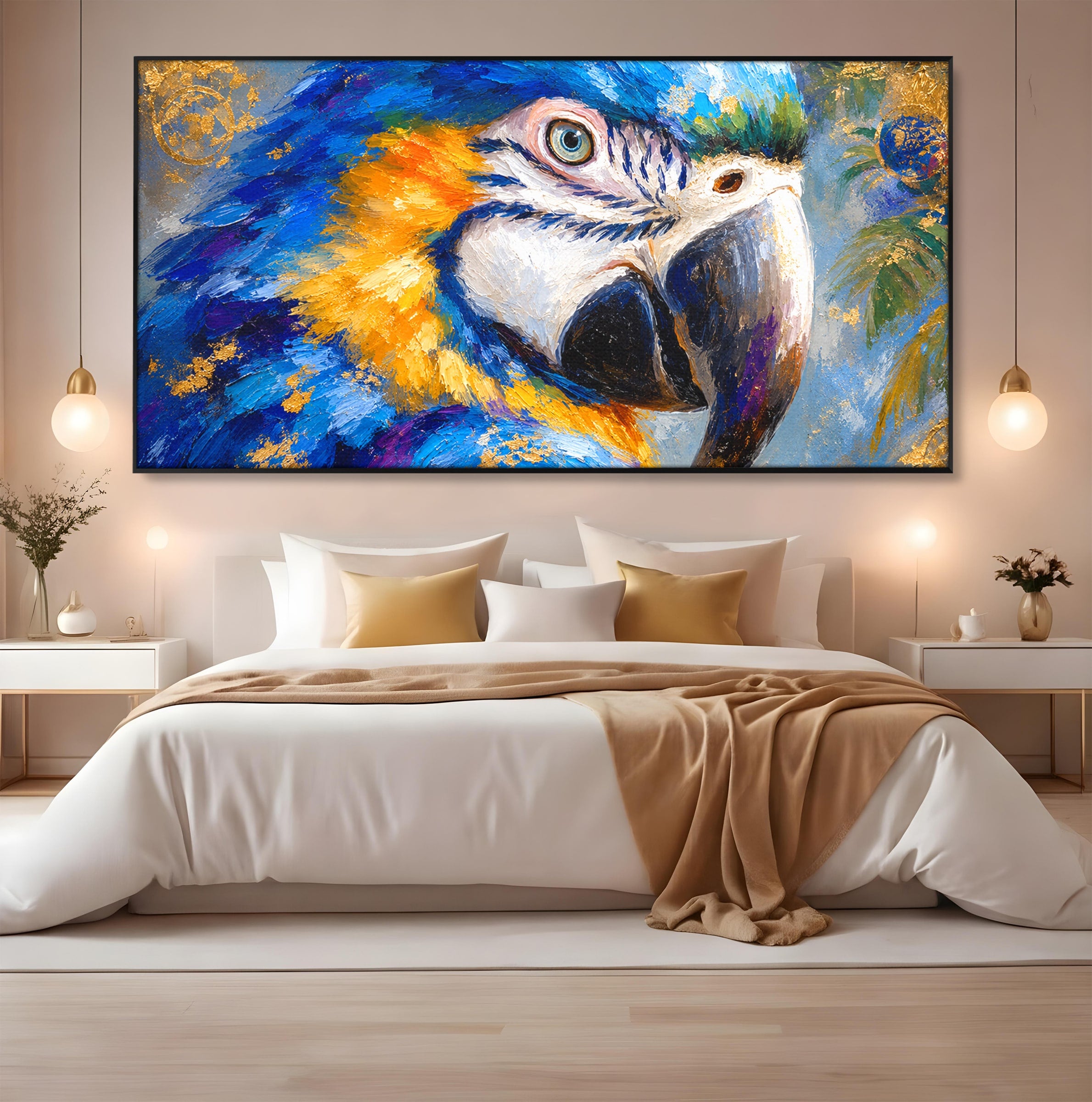 Tablou Canvas Premium LuxCanva® M1612, Papagal Exotic, Papagal, Exotic, Pasare, Living, Culori, Natura, Culori Vibrante