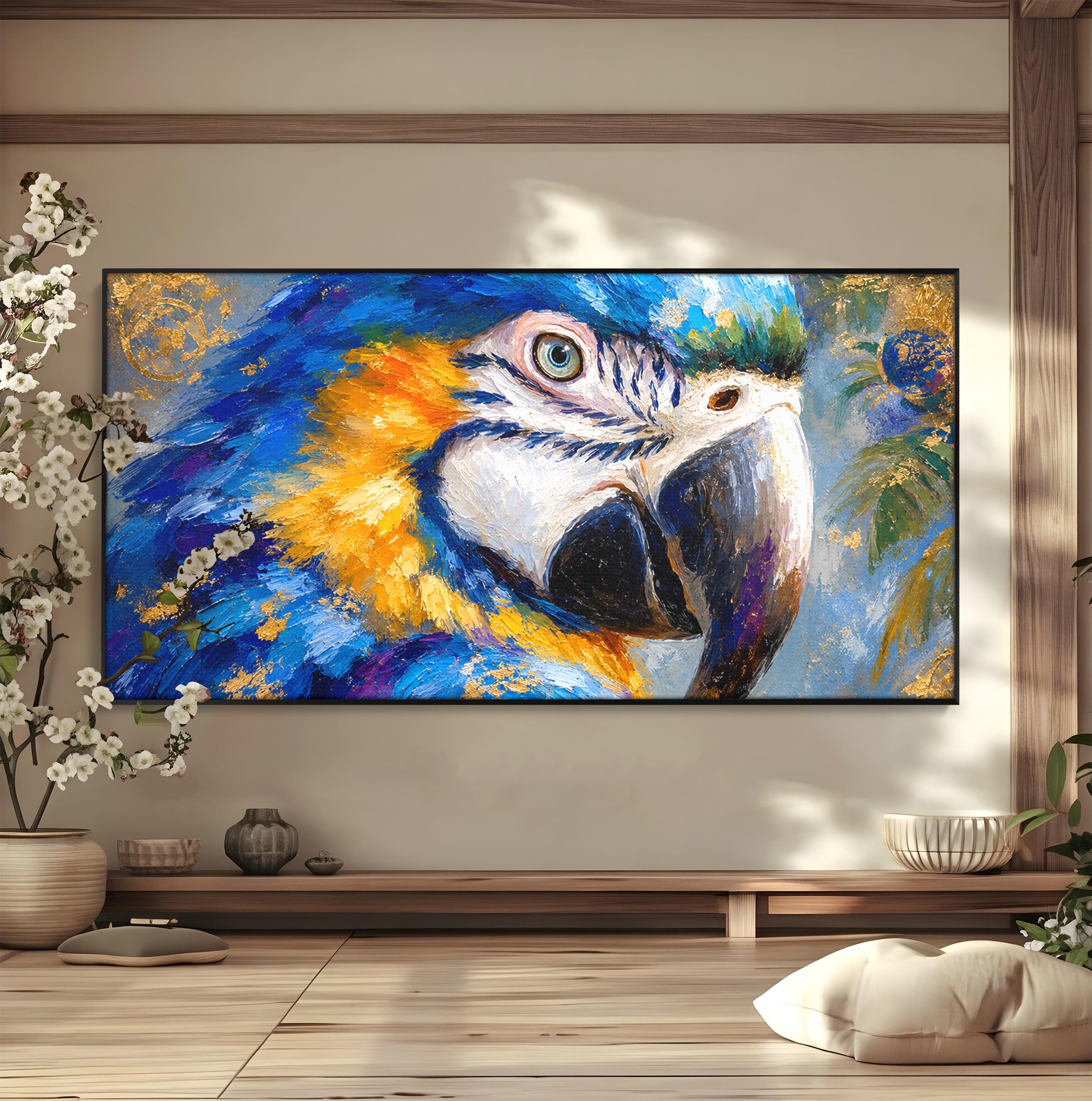 Tablou Canvas Premium LuxCanva® M1612, Papagal Exotic, Papagal, Exotic, Pasare, Living, Culori, Natura, Culori Vibrante