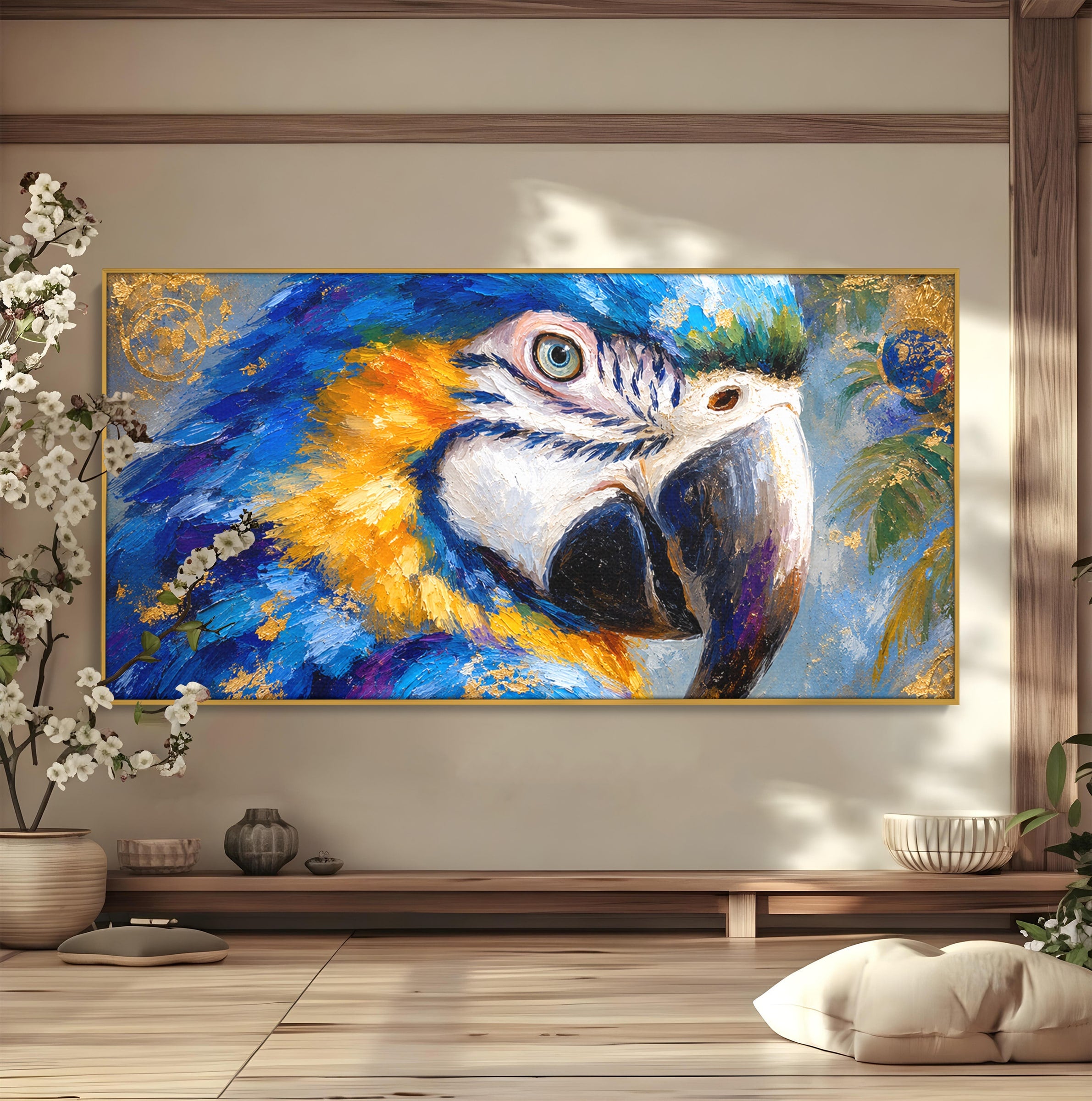 Tablou Canvas Premium LuxCanva® M1612, Papagal Exotic, Papagal, Exotic, Pasare, Living, Culori, Natura, Culori Vibrante