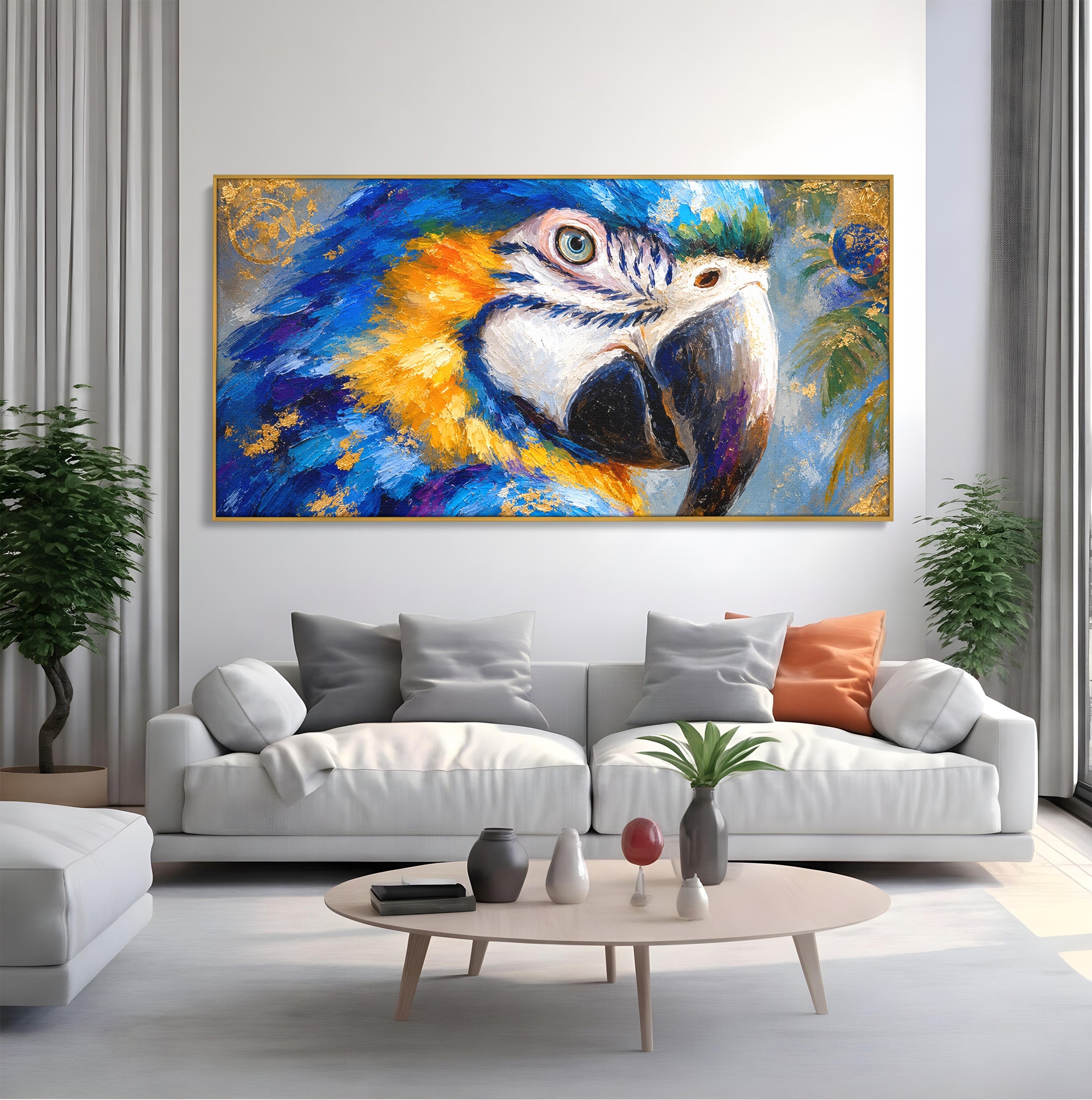 Tablou Canvas Premium LuxCanva® M1612, Papagal Exotic, Papagal, Exotic, Pasare, Living, Culori, Natura, Culori Vibrante