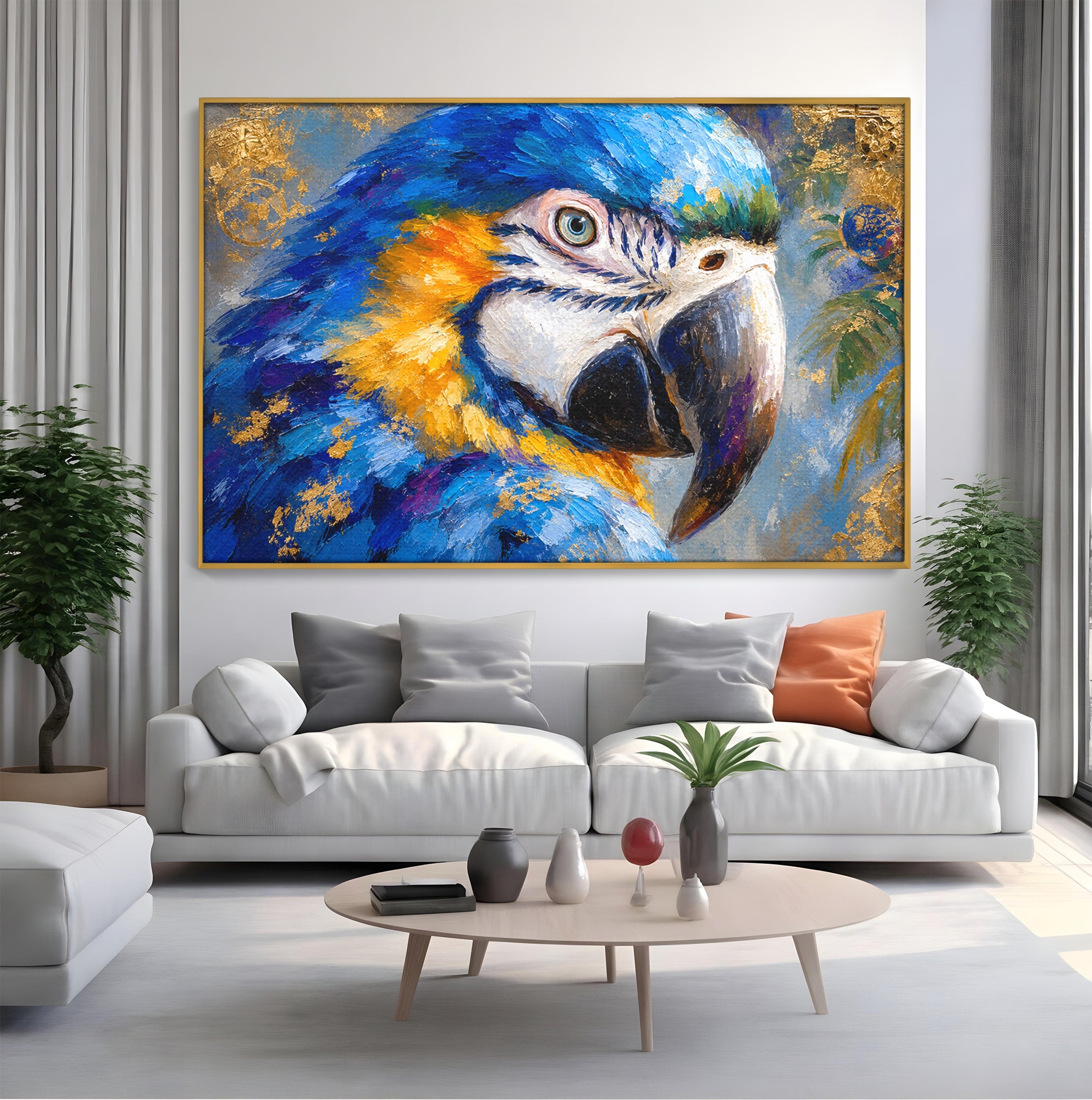 Tablou Canvas Premium LuxCanva® M1612, Papagal Exotic, Papagal, Exotic, Pasare, Living, Culori, Natura, Culori Vibrante