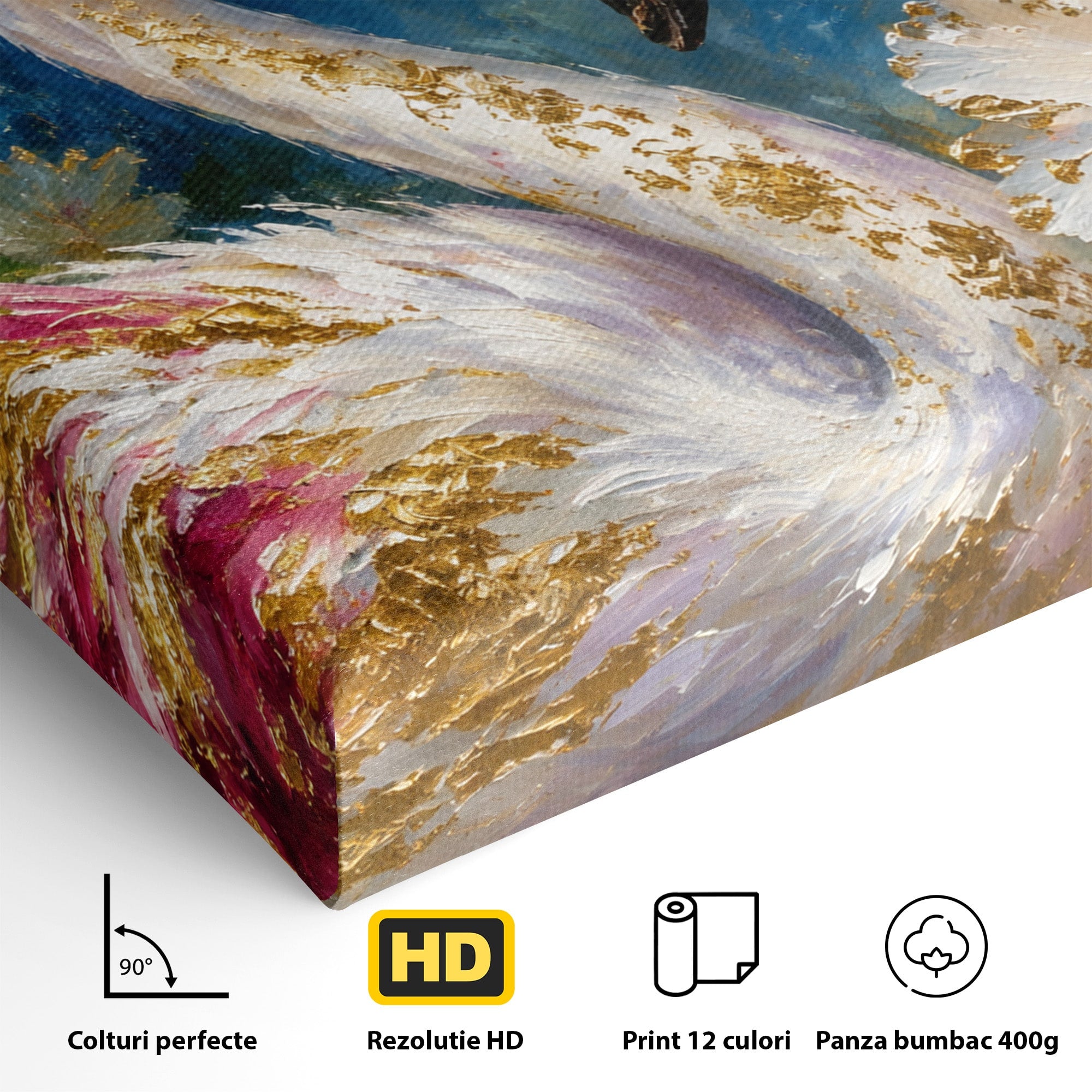 Tablou Canvas Premium LuxCanva® M1613, Flamingo Exotic, Flamingo, Flori, Exotic, Natura, Living, Culori Vibrante