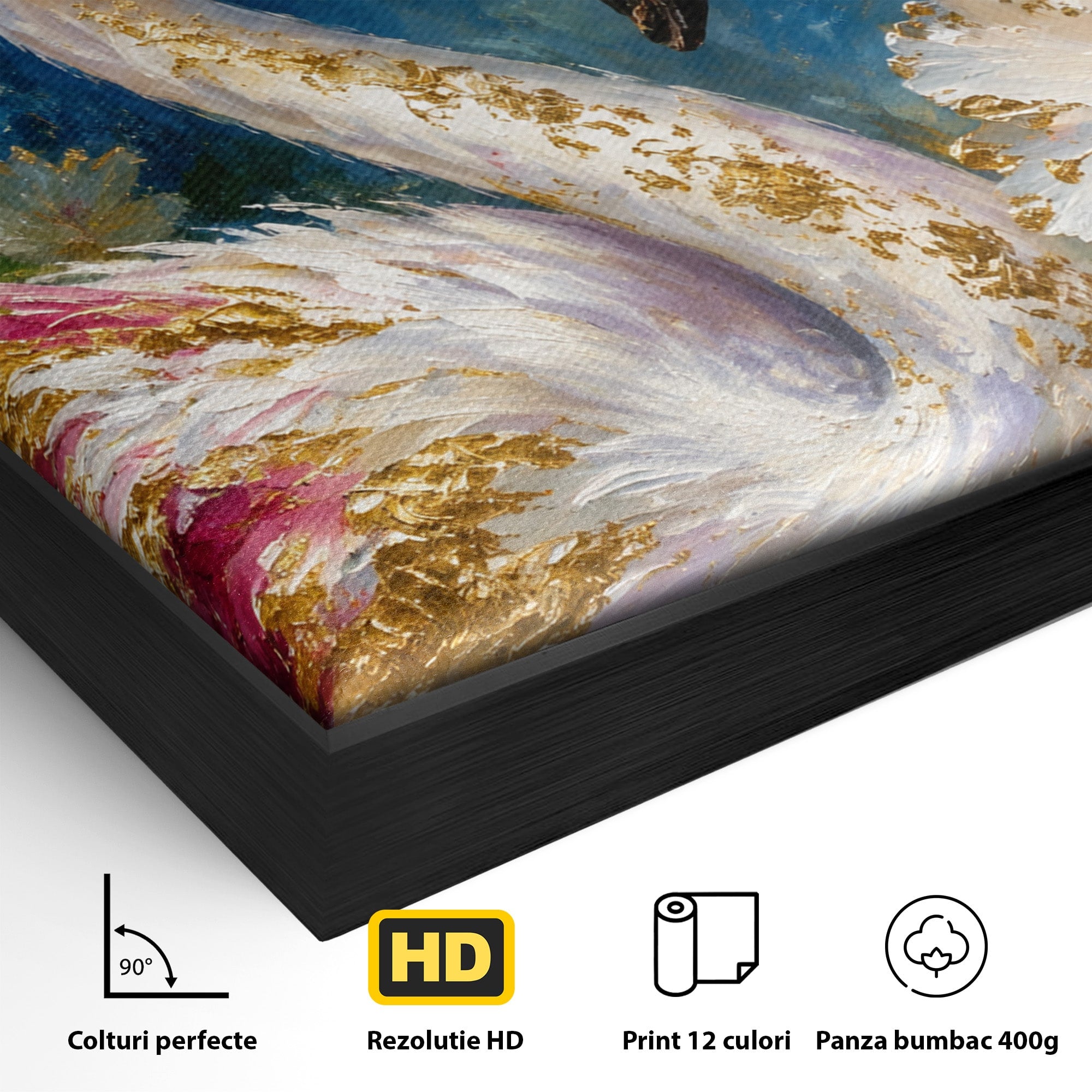 Tablou Canvas Premium LuxCanva® M1613, Flamingo Exotic, Flamingo, Flori, Exotic, Natura, Living, Culori Vibrante