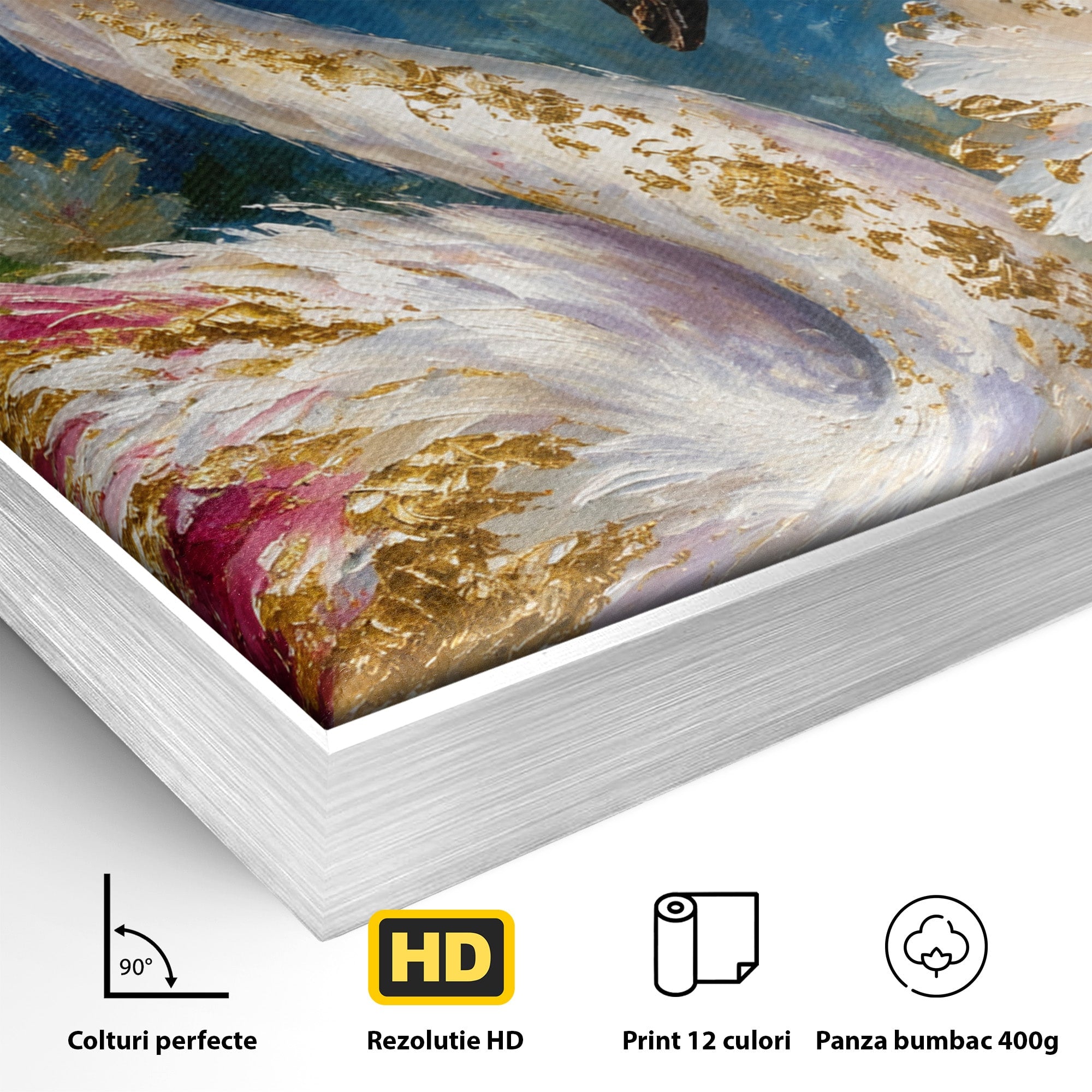 Tablou Canvas Premium LuxCanva® M1613, Flamingo Exotic, Flamingo, Flori, Exotic, Natura, Living, Culori Vibrante