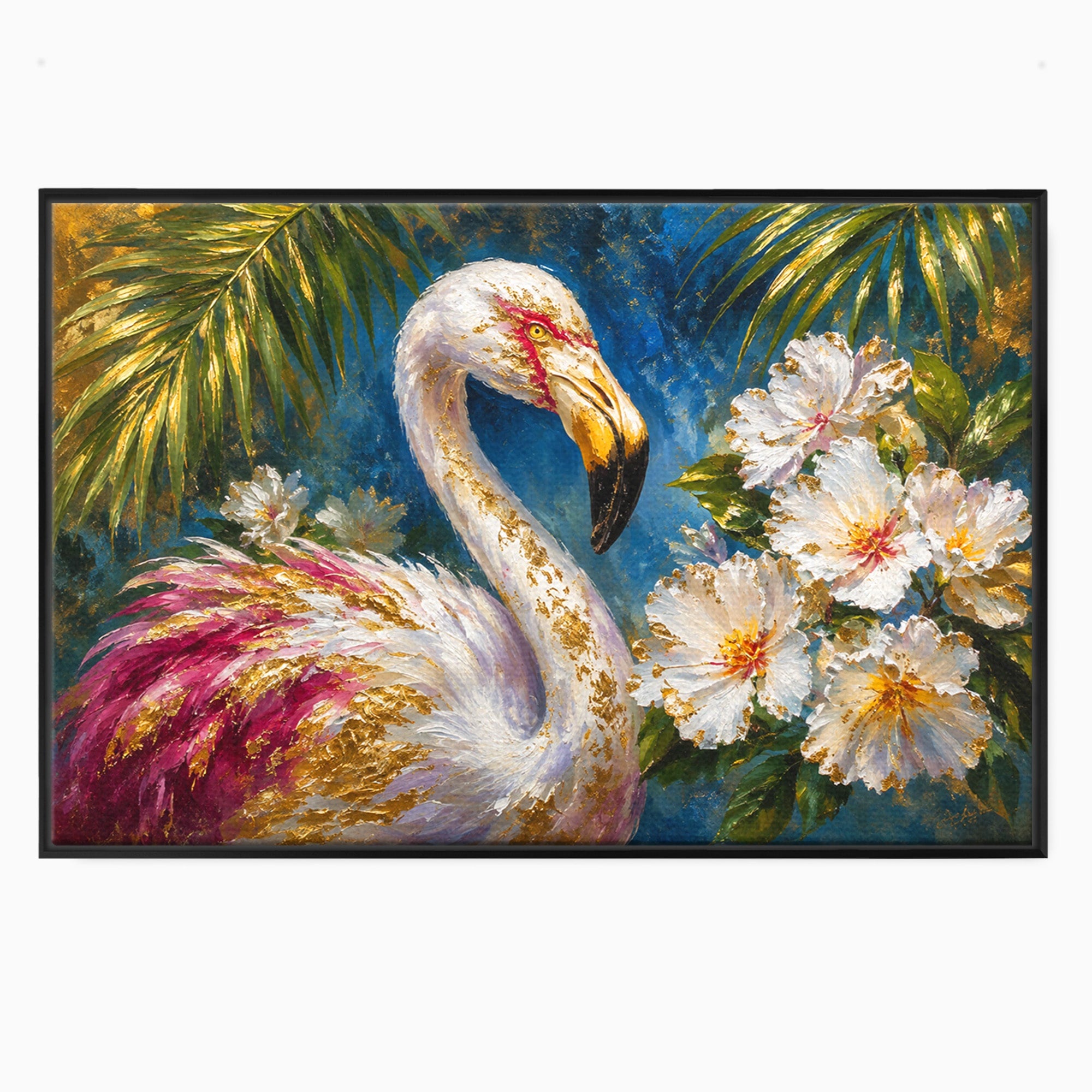 Tablou Canvas Premium LuxCanva® M1613, Flamingo Exotic, Flamingo, Flori, Exotic, Natura, Living, Culori Vibrante