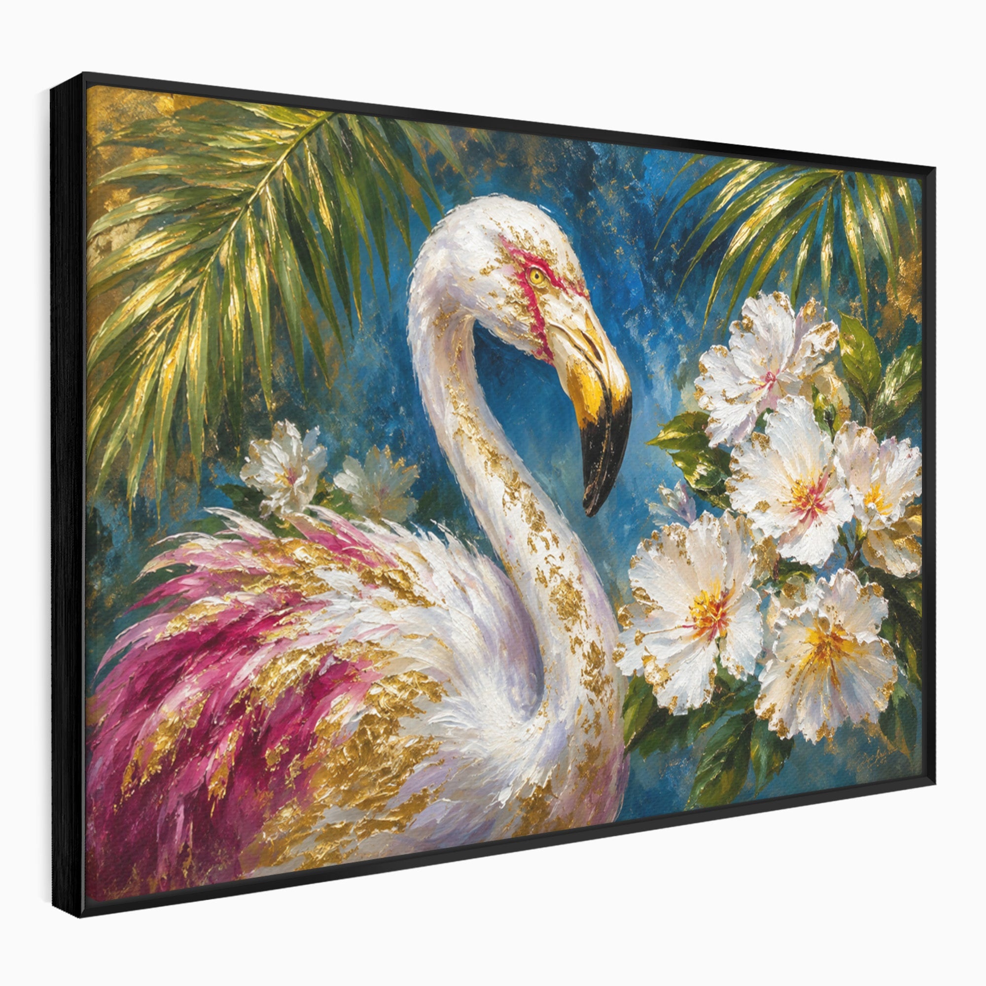 Tablou Canvas Premium LuxCanva® M1613, Flamingo Exotic, Flamingo, Flori, Exotic, Natura, Living, Culori Vibrante