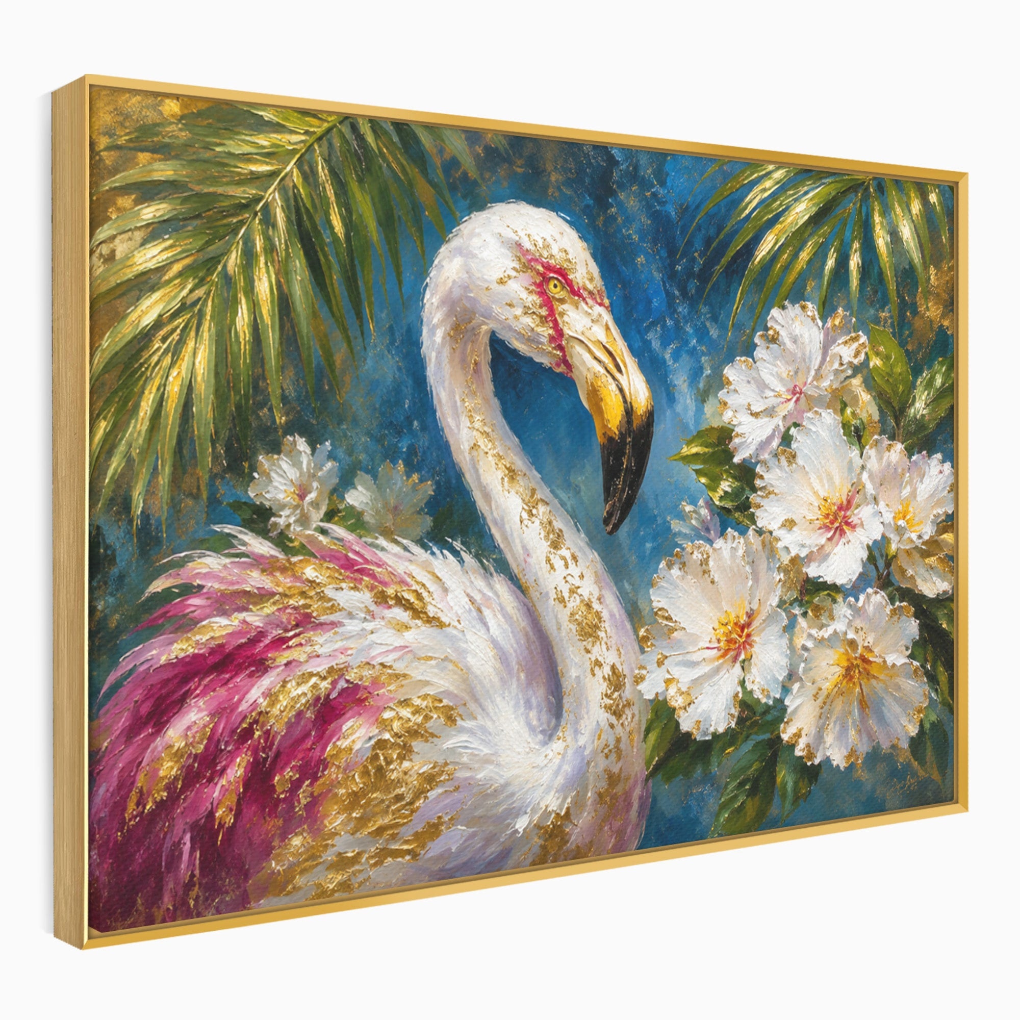 Tablou Canvas Premium LuxCanva® M1613, Flamingo Exotic, Flamingo, Flori, Exotic, Natura, Living, Culori Vibrante