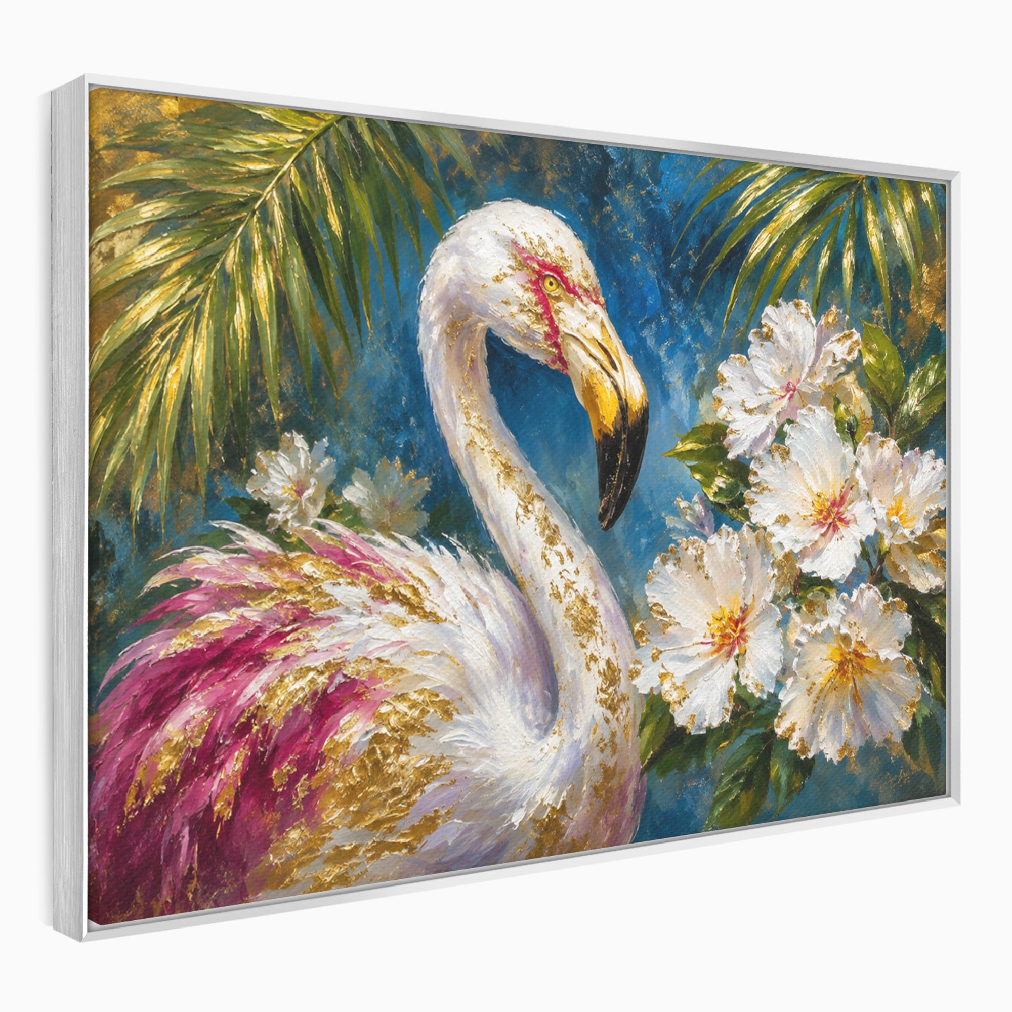 Tablou Canvas Premium LuxCanva® M1613, Flamingo Exotic, Flamingo, Flori, Exotic, Natura, Living, Culori Vibrante