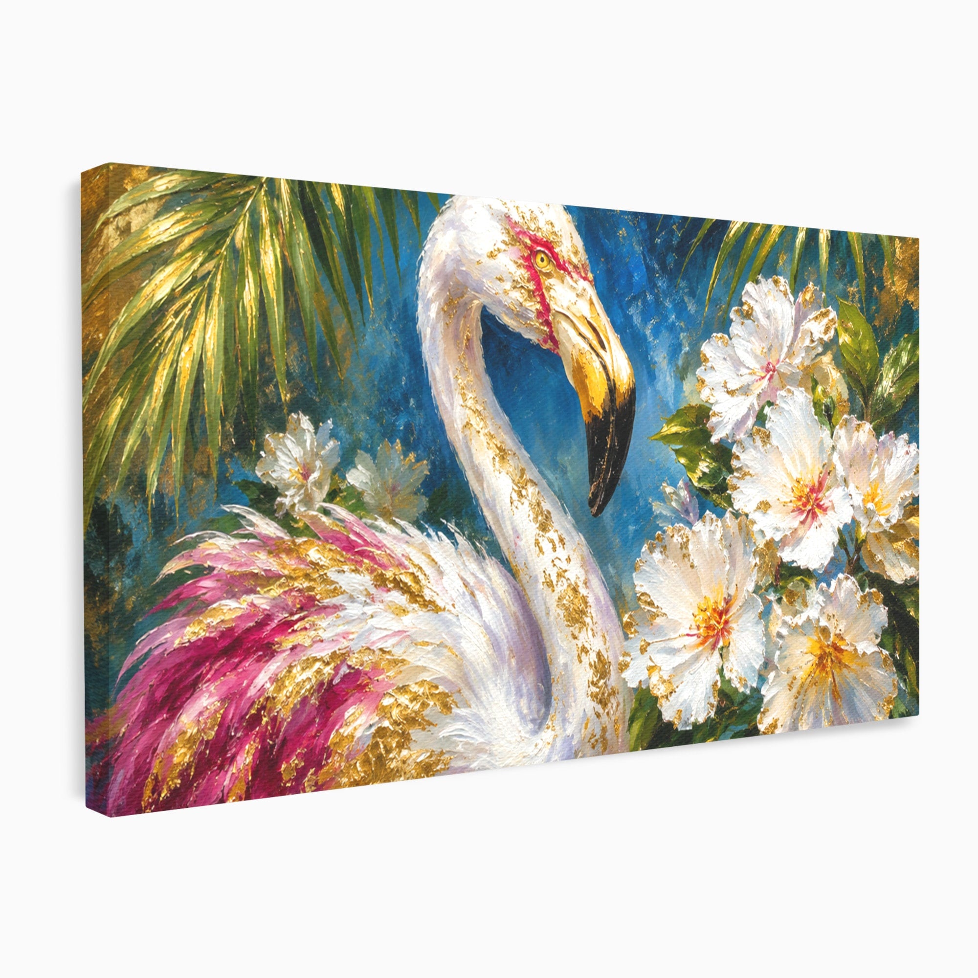 Tablou Canvas Premium LuxCanva® M1613, Flamingo Exotic, Flamingo, Flori, Exotic, Natura, Living, Culori Vibrante