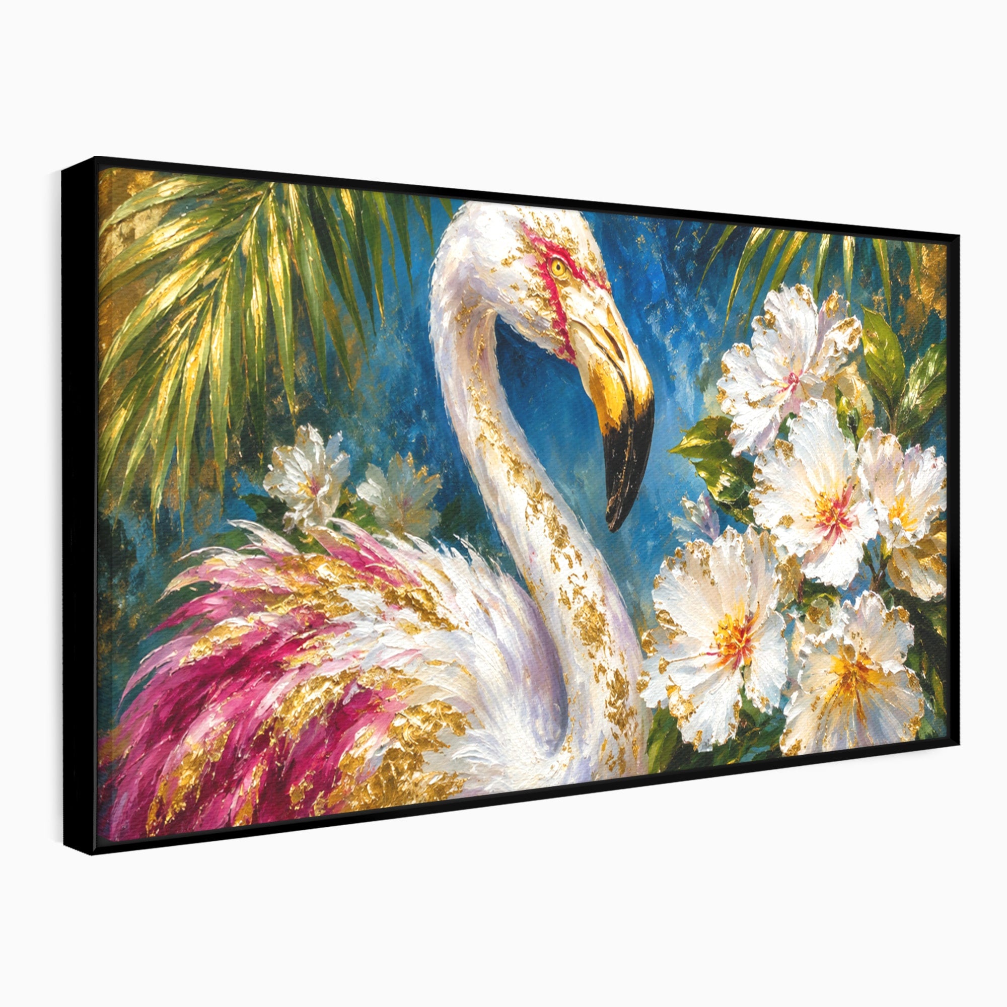 Tablou Canvas Premium LuxCanva® M1613, Flamingo Exotic, Flamingo, Flori, Exotic, Natura, Living, Culori Vibrante