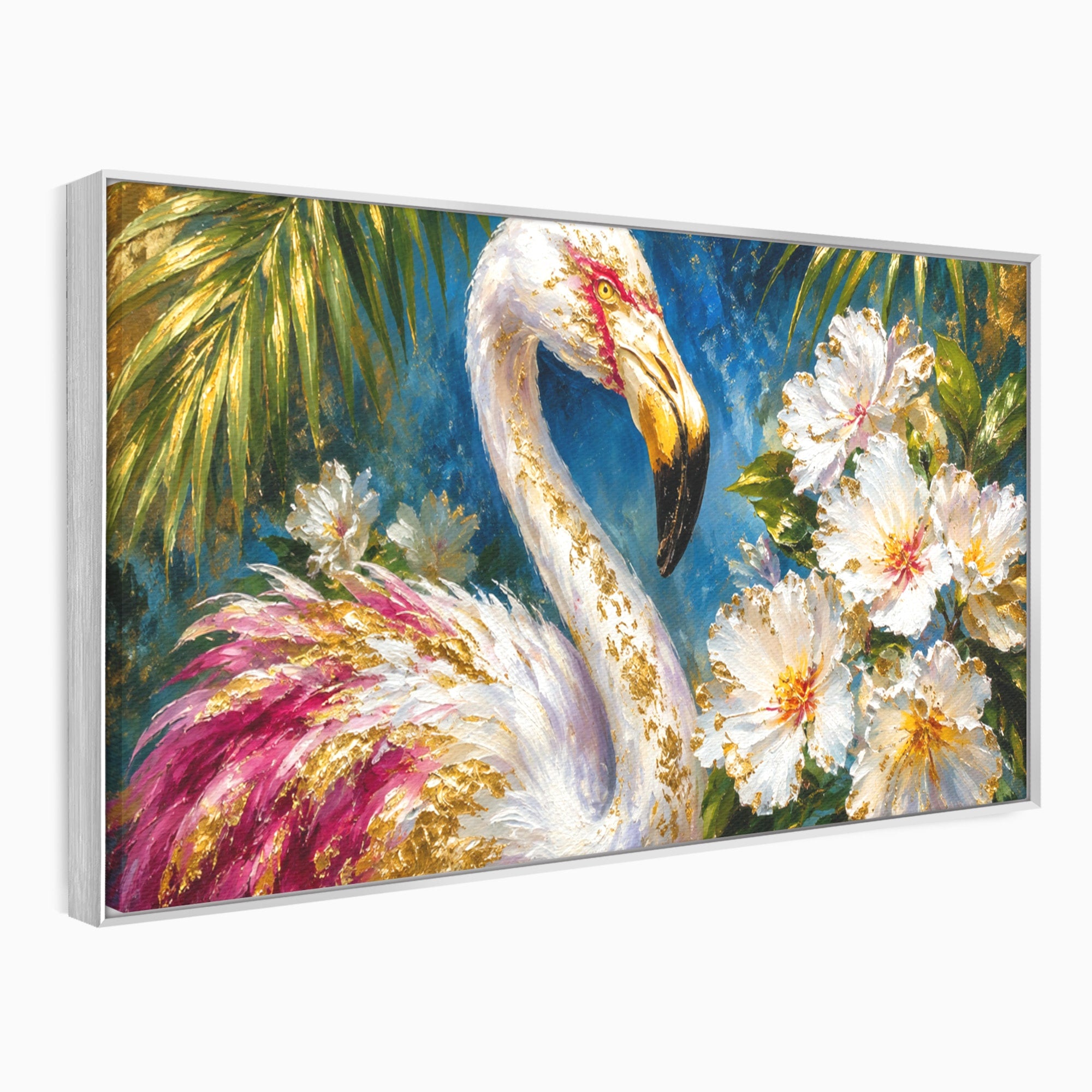 Tablou Canvas Premium LuxCanva® M1613, Flamingo Exotic, Flamingo, Flori, Exotic, Natura, Living, Culori Vibrante