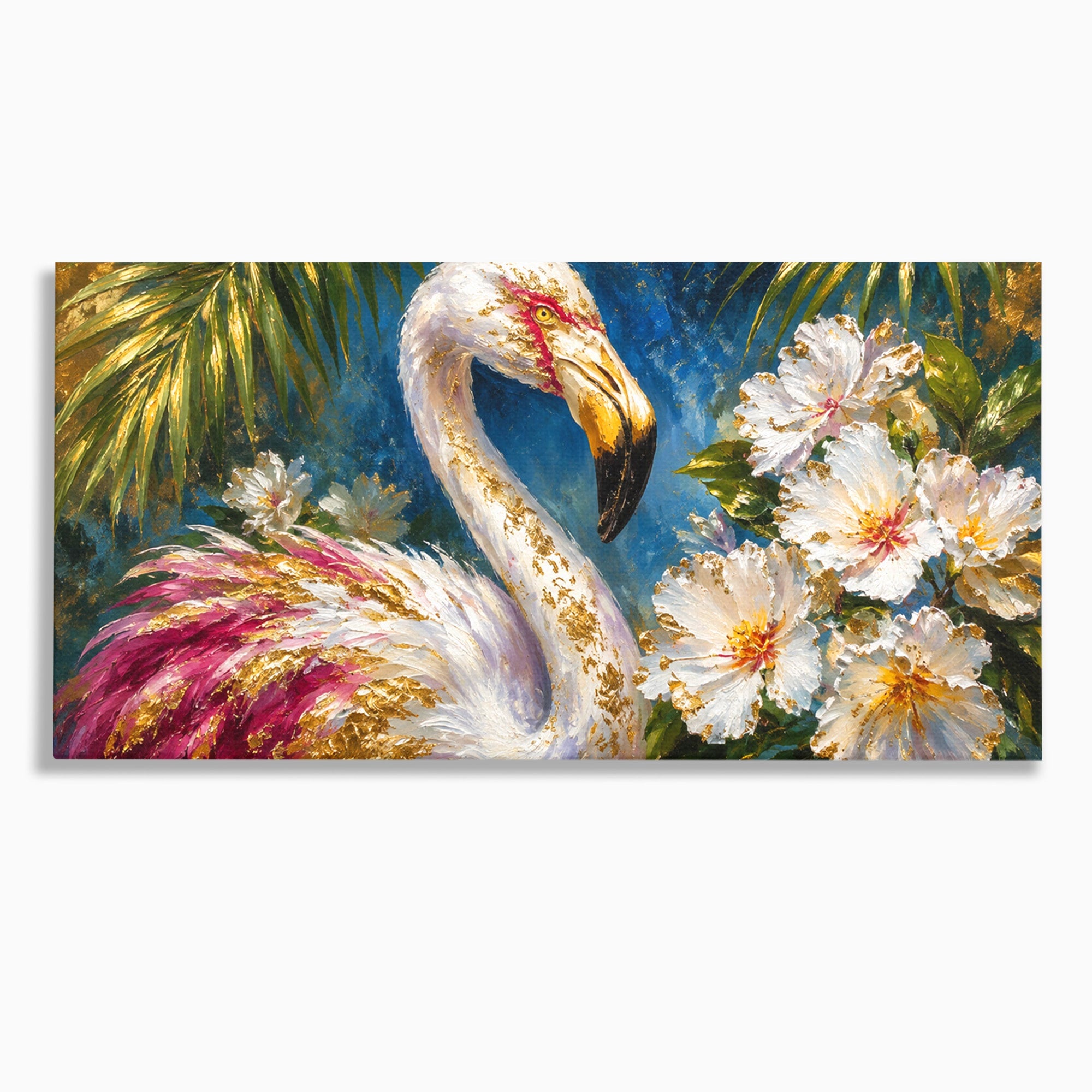 Tablou Canvas Premium LuxCanva® M1613, Flamingo Exotic, Flamingo, Flori, Exotic, Natura, Living, Culori Vibrante