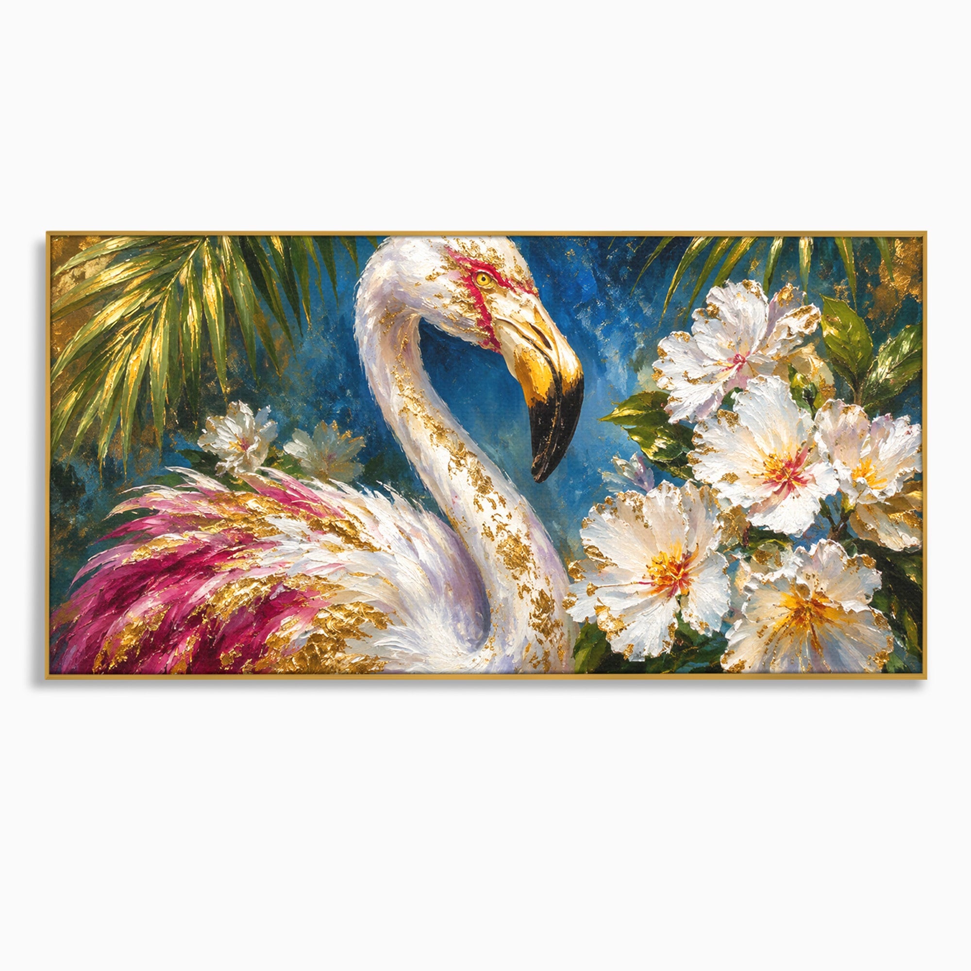 Tablou Canvas Premium LuxCanva® M1613, Flamingo Exotic, Flamingo, Flori, Exotic, Natura, Living, Culori Vibrante