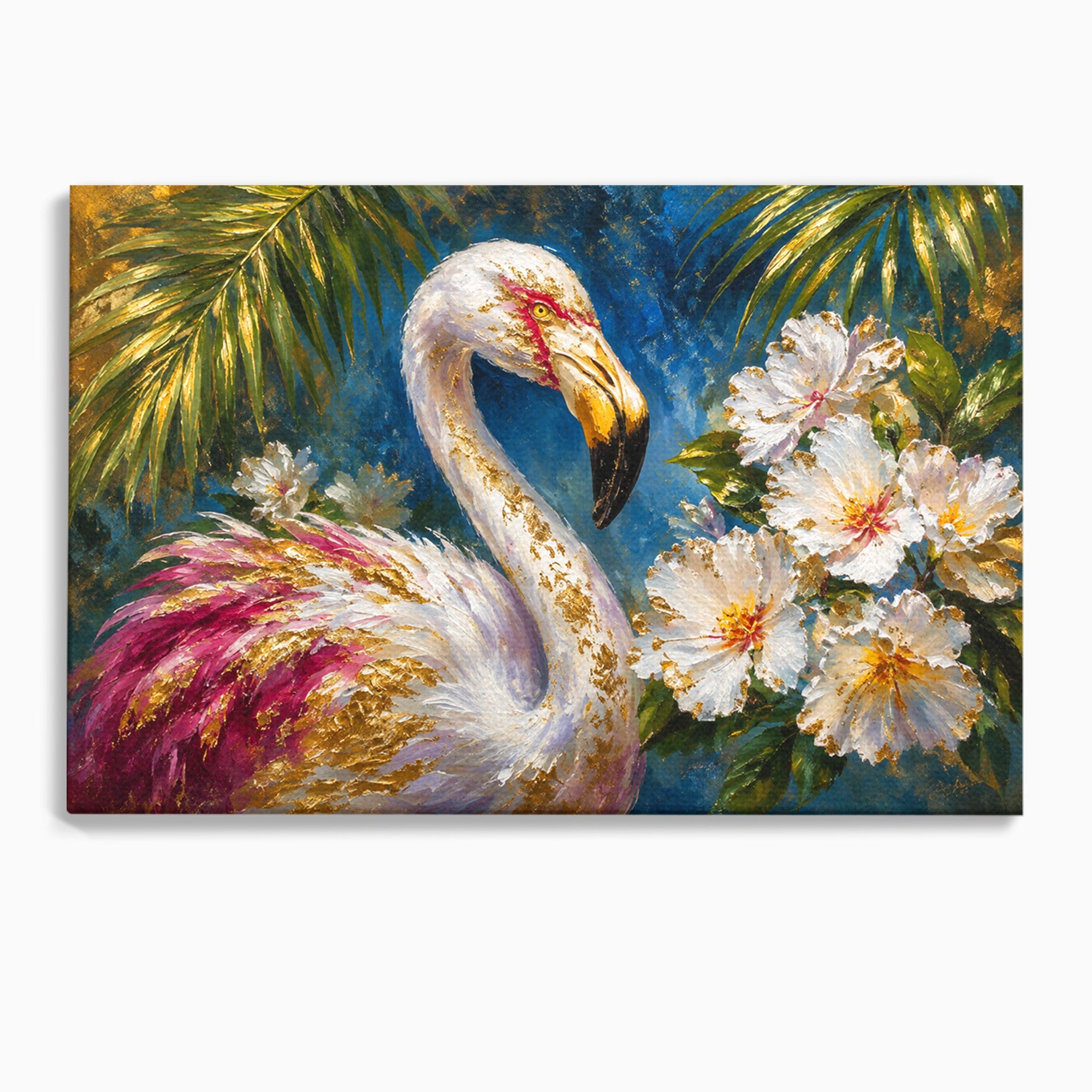 Tablou Canvas Premium LuxCanva® M1613, Flamingo Exotic, Flamingo, Flori, Exotic, Natura, Living, Culori Vibrante