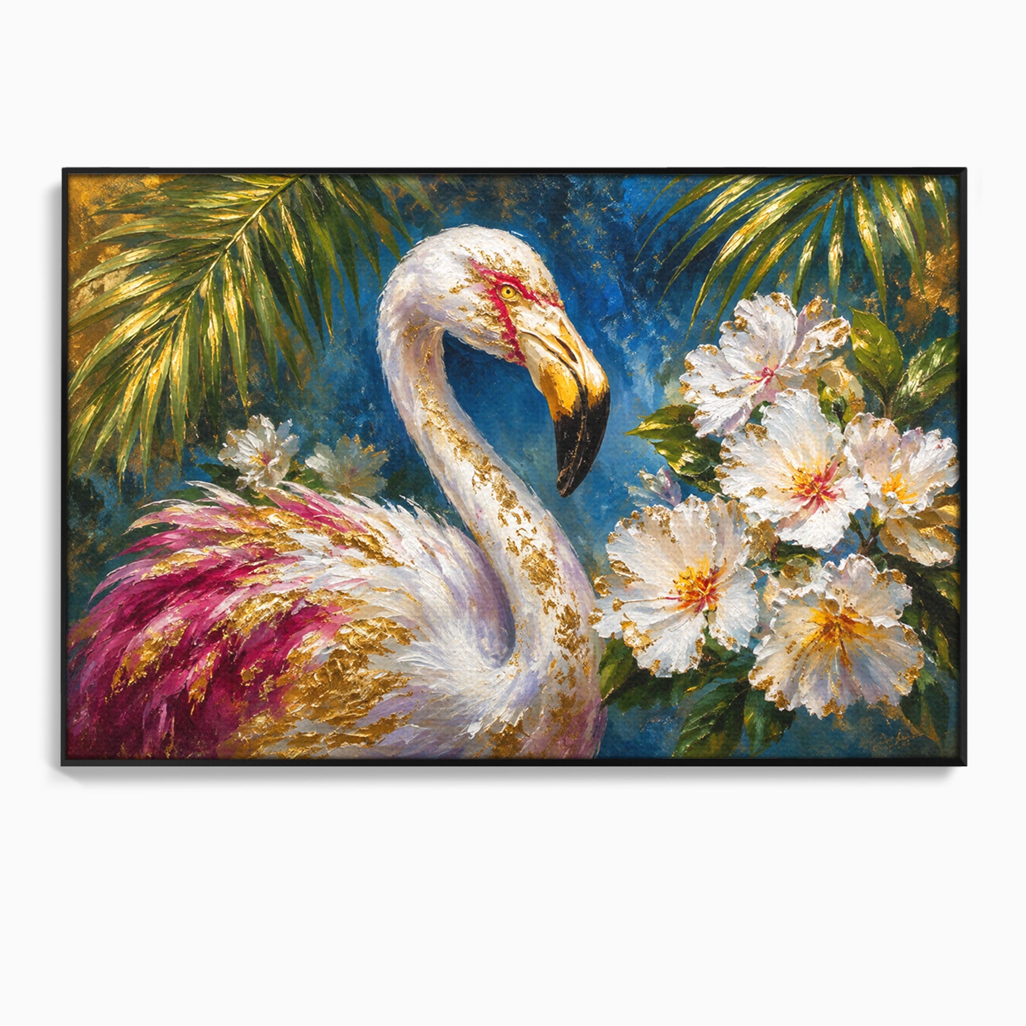 Tablou Canvas Premium LuxCanva® M1613, Flamingo Exotic, Flamingo, Flori, Exotic, Natura, Living, Culori Vibrante