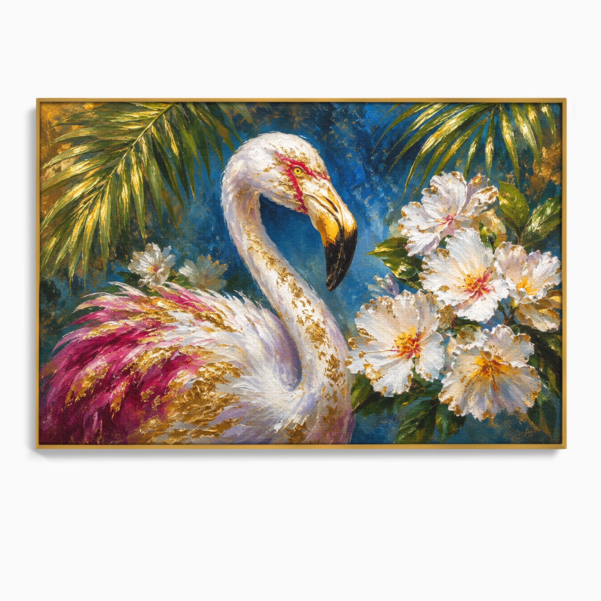 Tablou Canvas Premium LuxCanva® M1613, Flamingo Exotic, Flamingo, Flori, Exotic, Natura, Living, Culori Vibrante