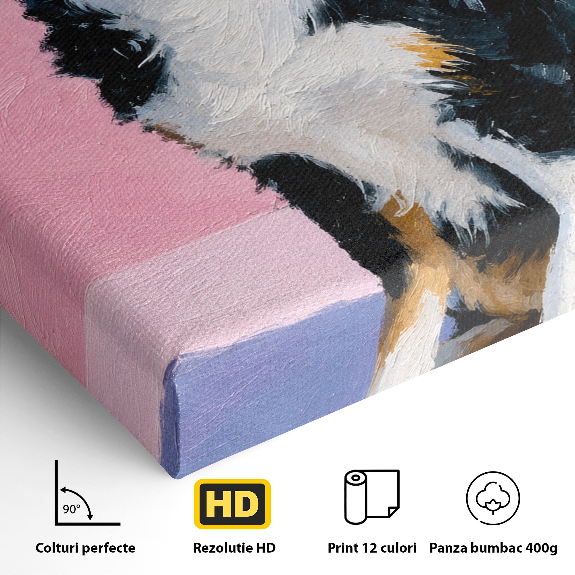 Tablou Canvas Premium LuxCanva® M1615, Pauză de Frumusețe, Caine, Relaxare, Amuzant, Portret, Living, Culori Vibrante