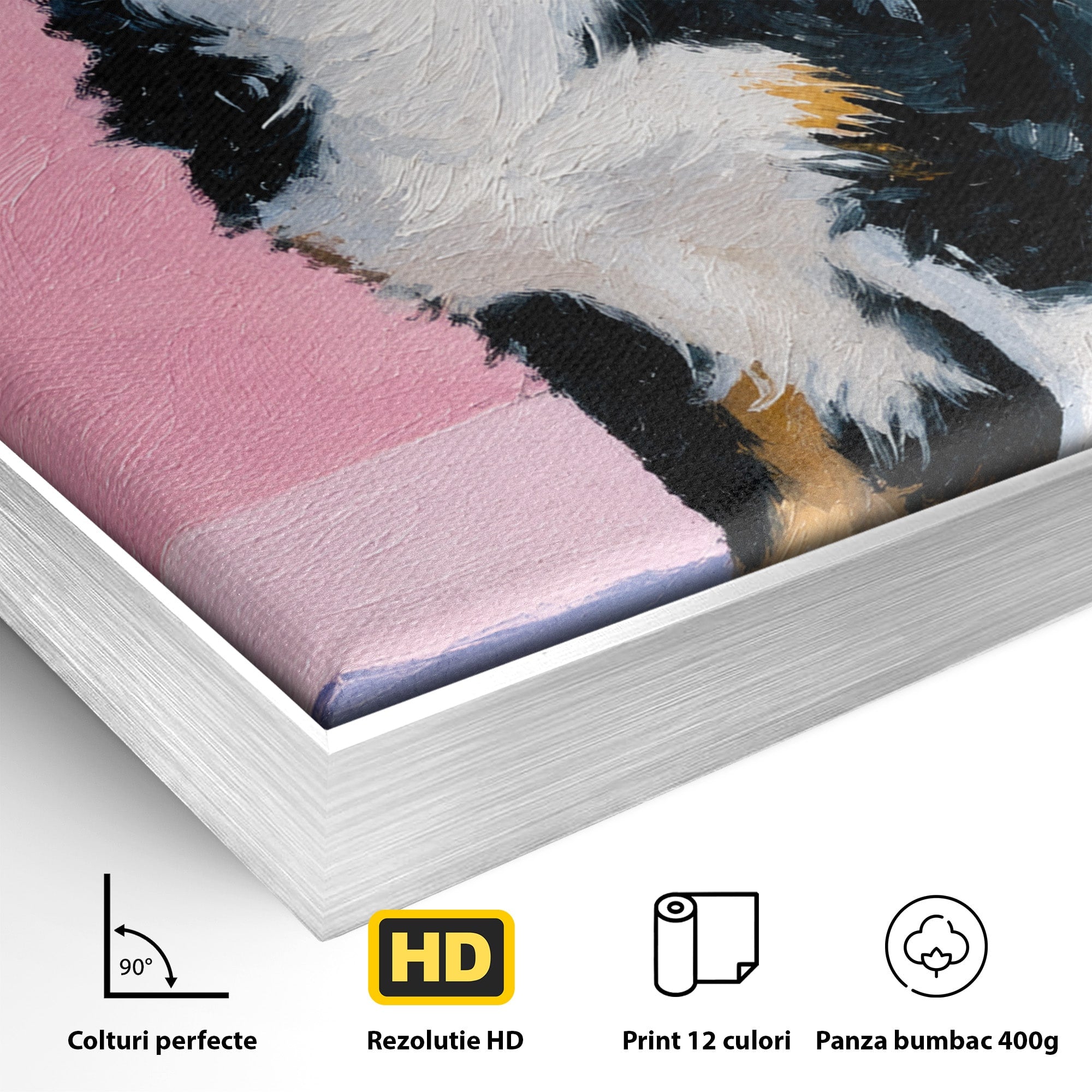 Tablou Canvas Premium LuxCanva® M1615, Pauză de Frumusețe, Caine, Relaxare, Amuzant, Portret, Living, Culori Vibrante