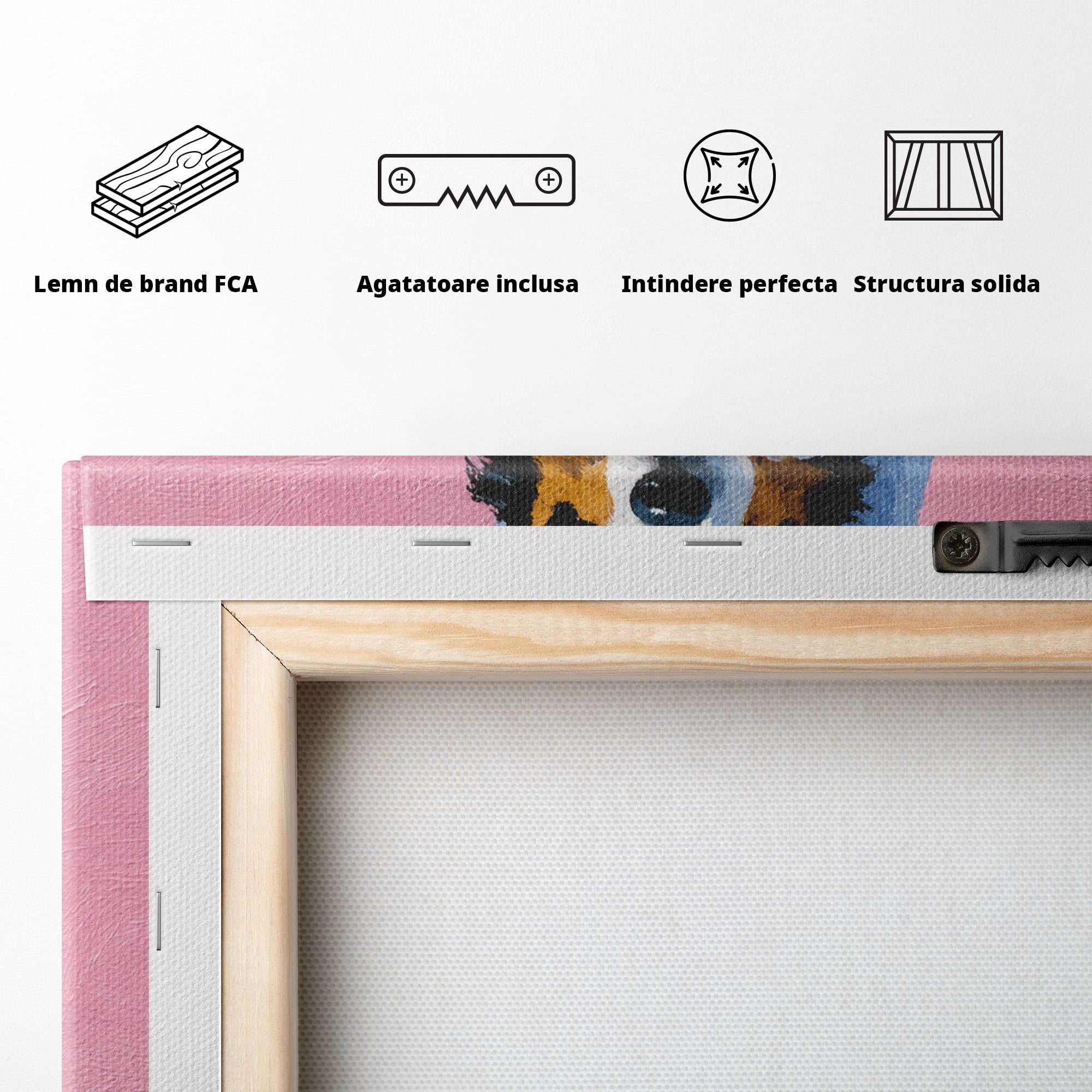Tablou Canvas Premium LuxCanva® M1615, Pauză de Frumusețe, Caine, Relaxare, Amuzant, Portret, Living, Culori Vibrante