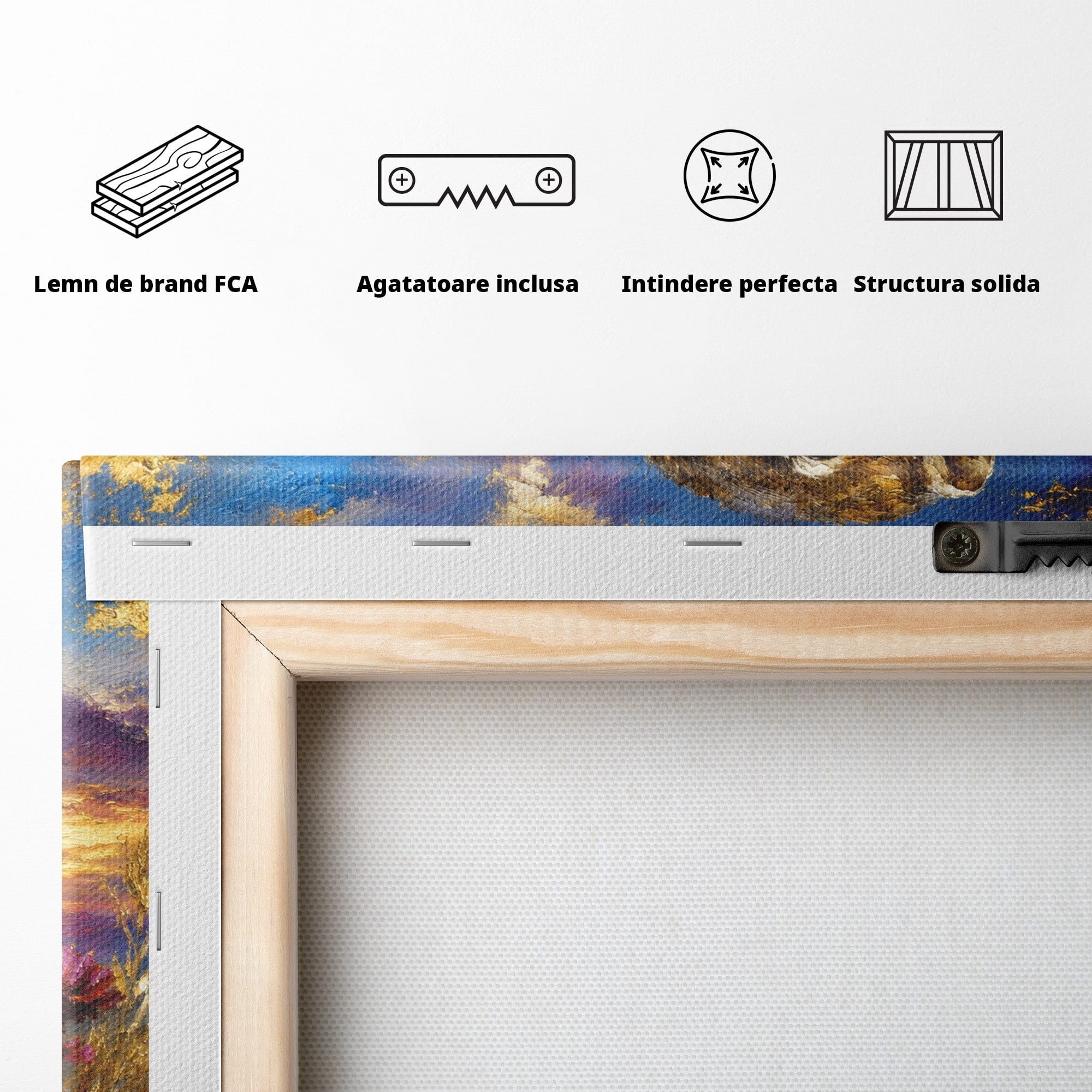 Tablou Canvas Premium LuxCanva® M1618, Marmota La Apus, Marmota, Apus, Natura, Peisaj, Living, Culori Vibrante