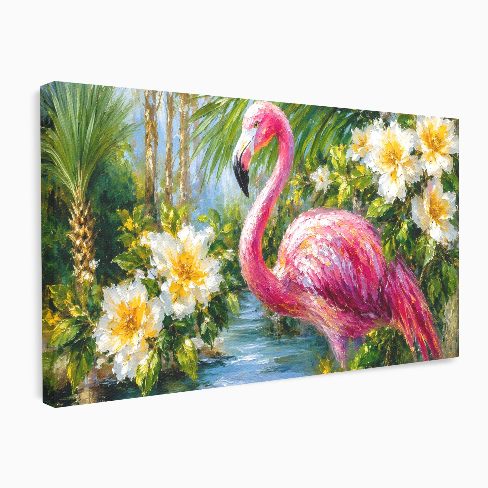 Tablou Canvas Premium LuxCanva® M1619, Flamingo Tropical, Flamingo, Tropical, Natura, Flori, Living, Culori Vibrante