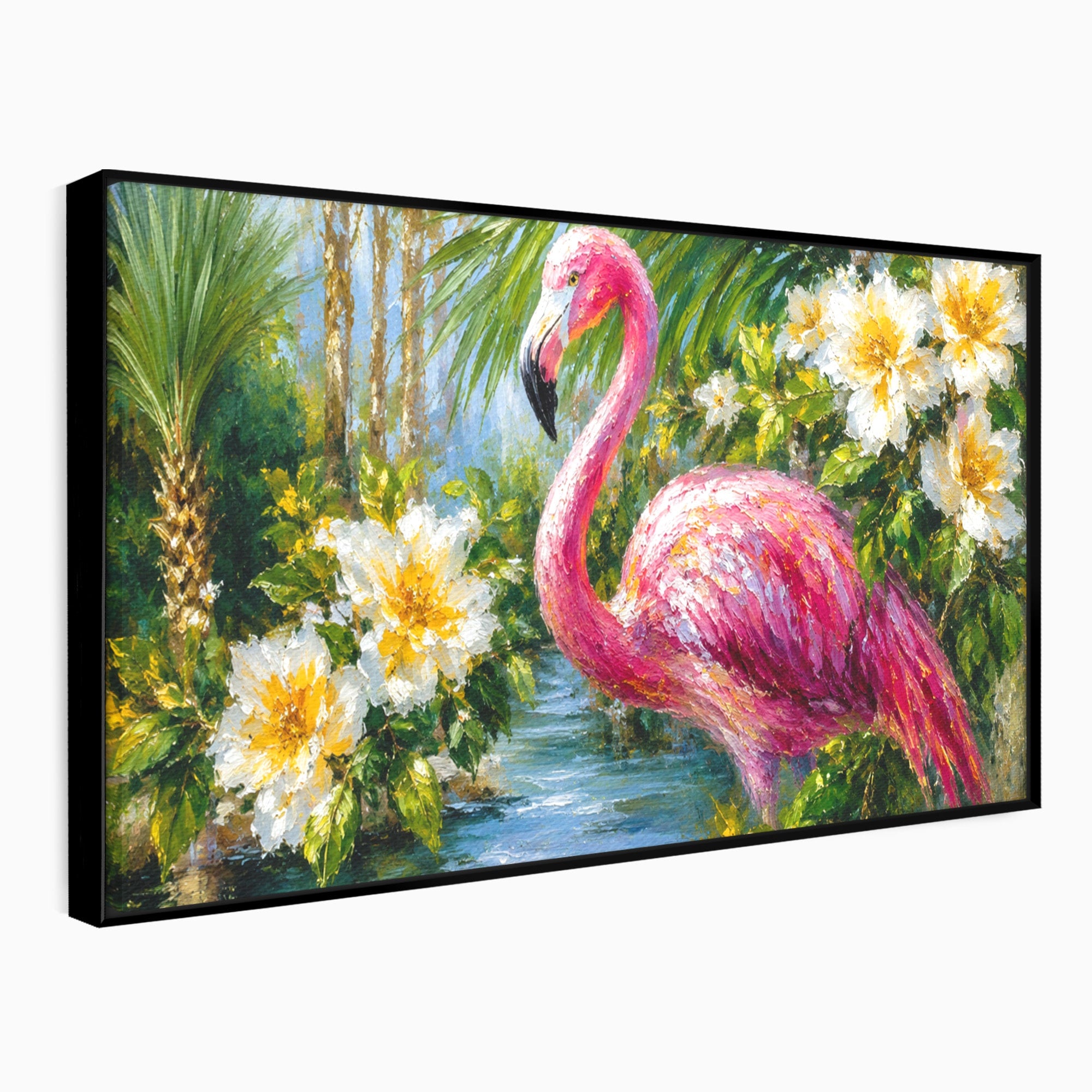 Tablou Canvas Premium LuxCanva® M1619, Flamingo Tropical, Flamingo, Tropical, Natura, Flori, Living, Culori Vibrante